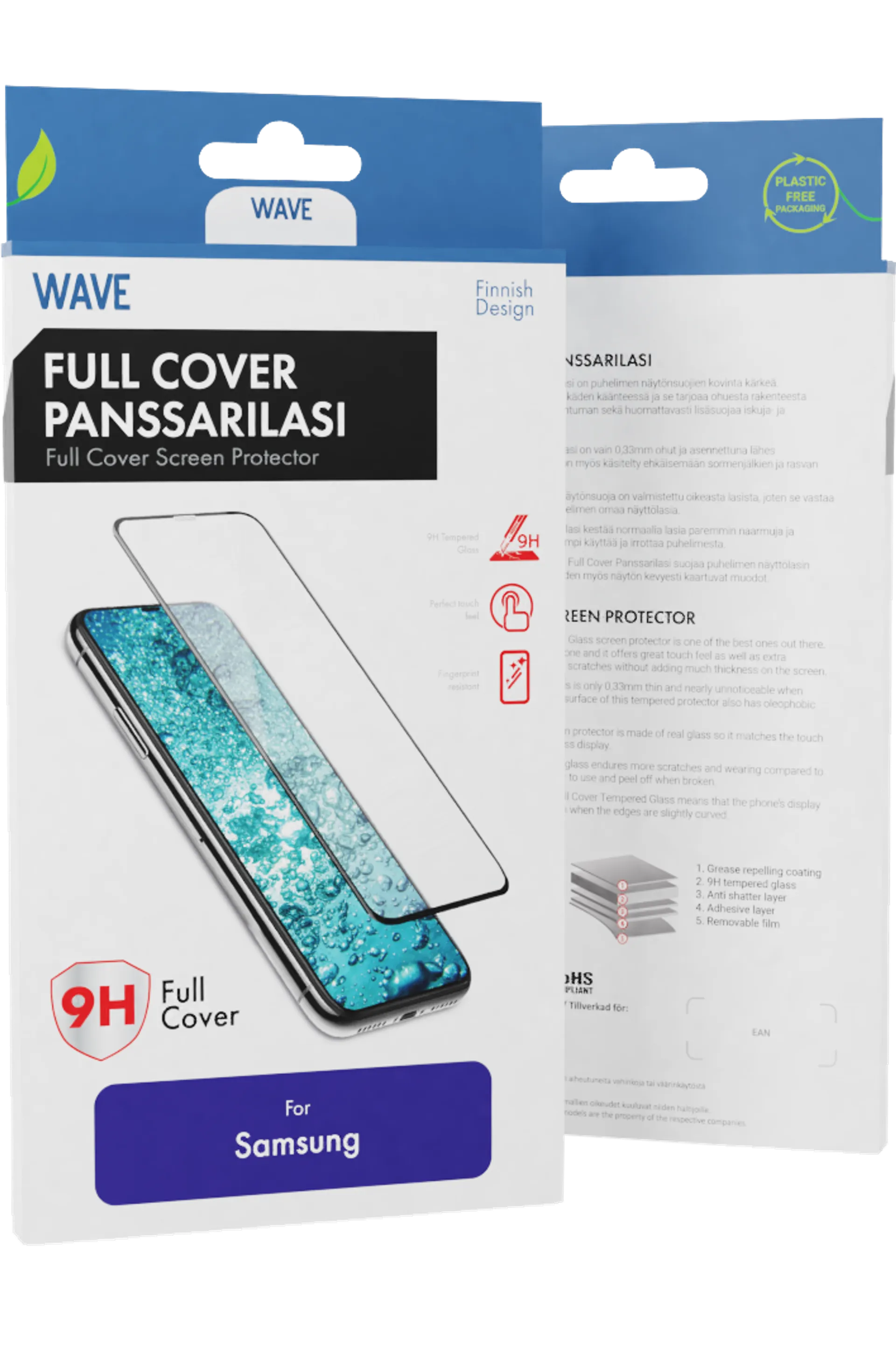 Wave Full Cover Panssarilasi, Samsung Galaxy A52s 5G / Samsung Galaxy A52 5G / Samsung Galaxy A52, Musta Kehys