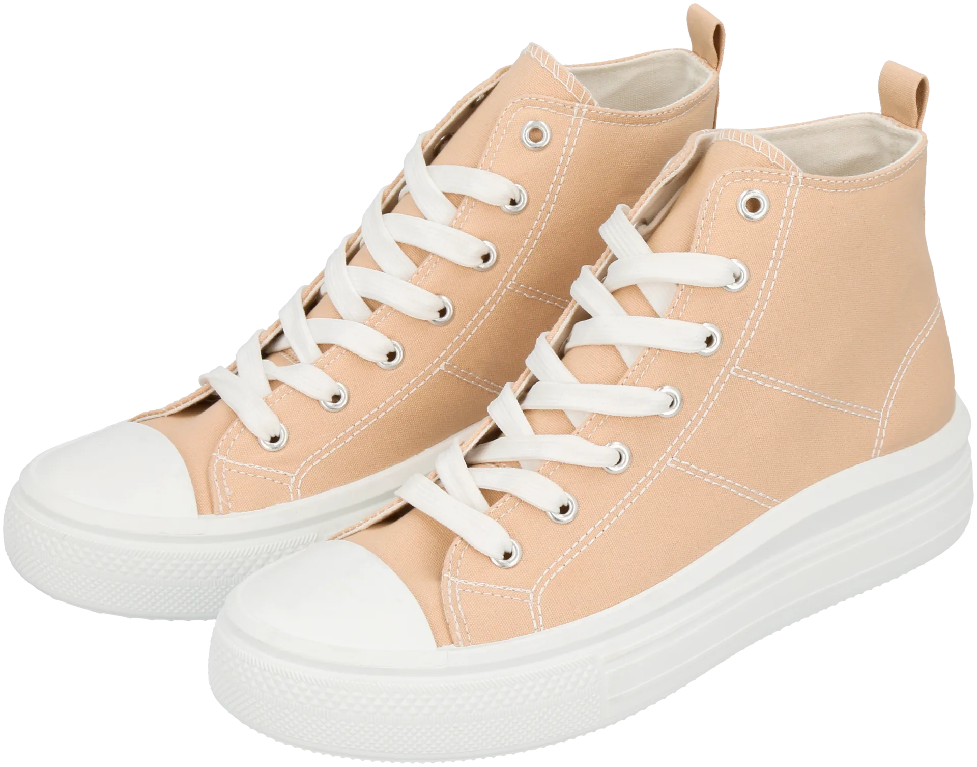 WKLY. naisten varrelliset canvastennarit Sharon - BEIGE - 3