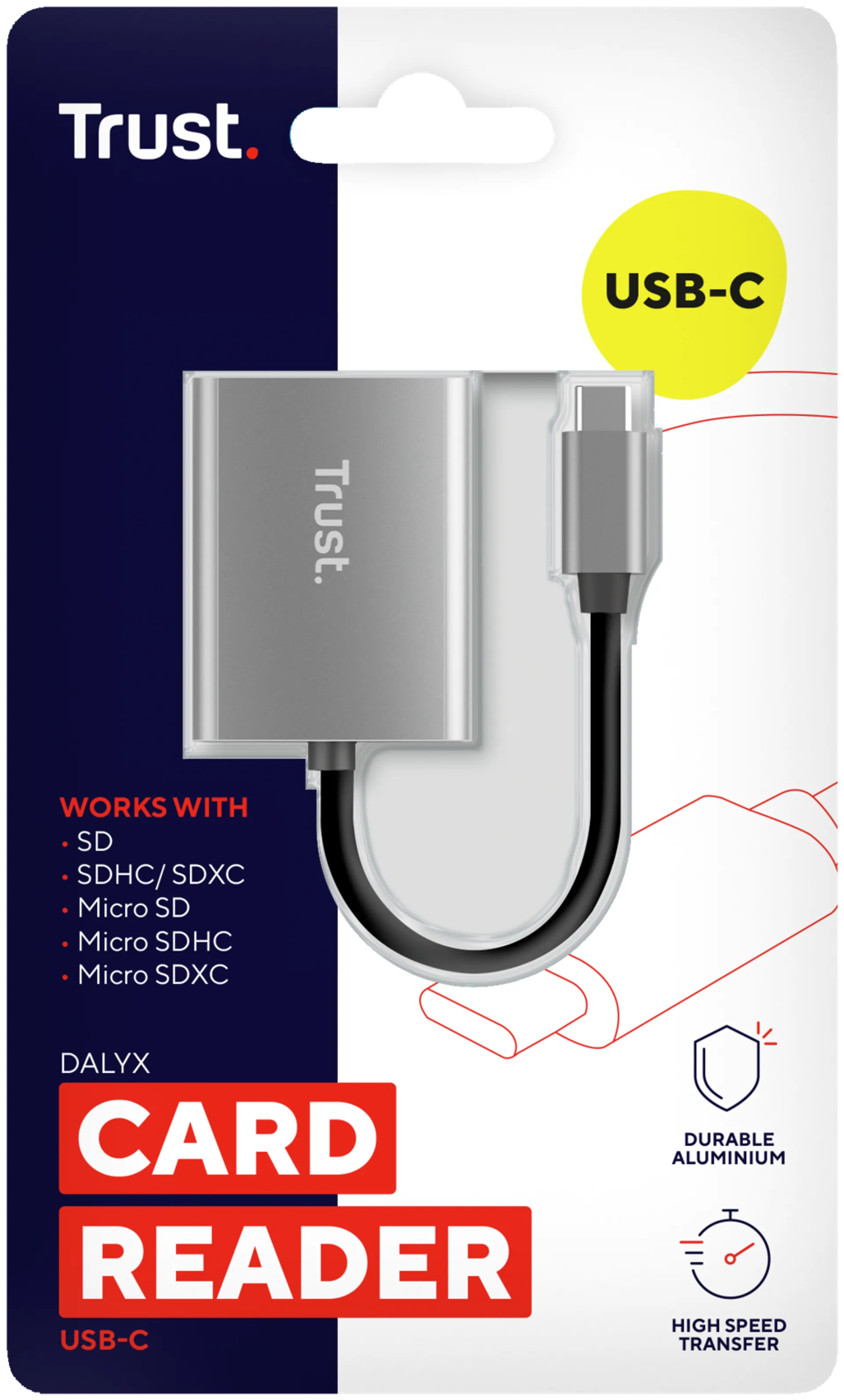 Trust Dalyx fast USB-C kortinlukija - 1