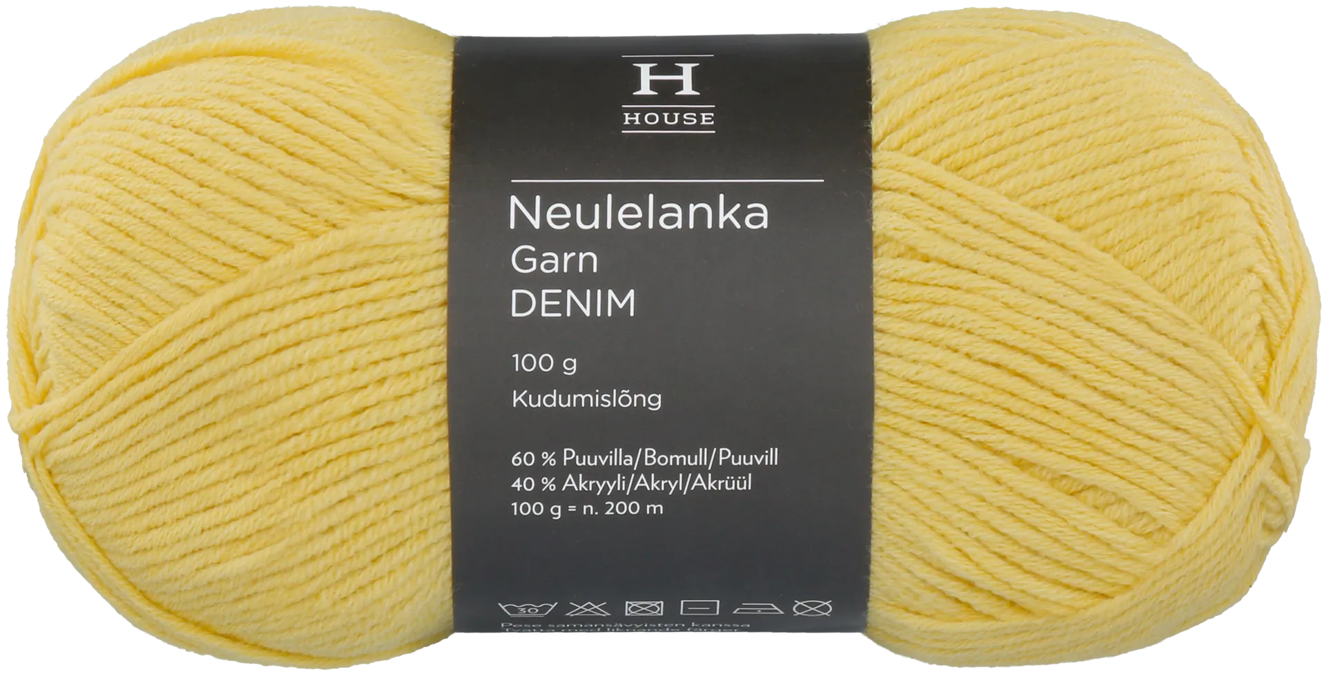 House lanka puuvillasekoite Denim 100 g Yellow 10598