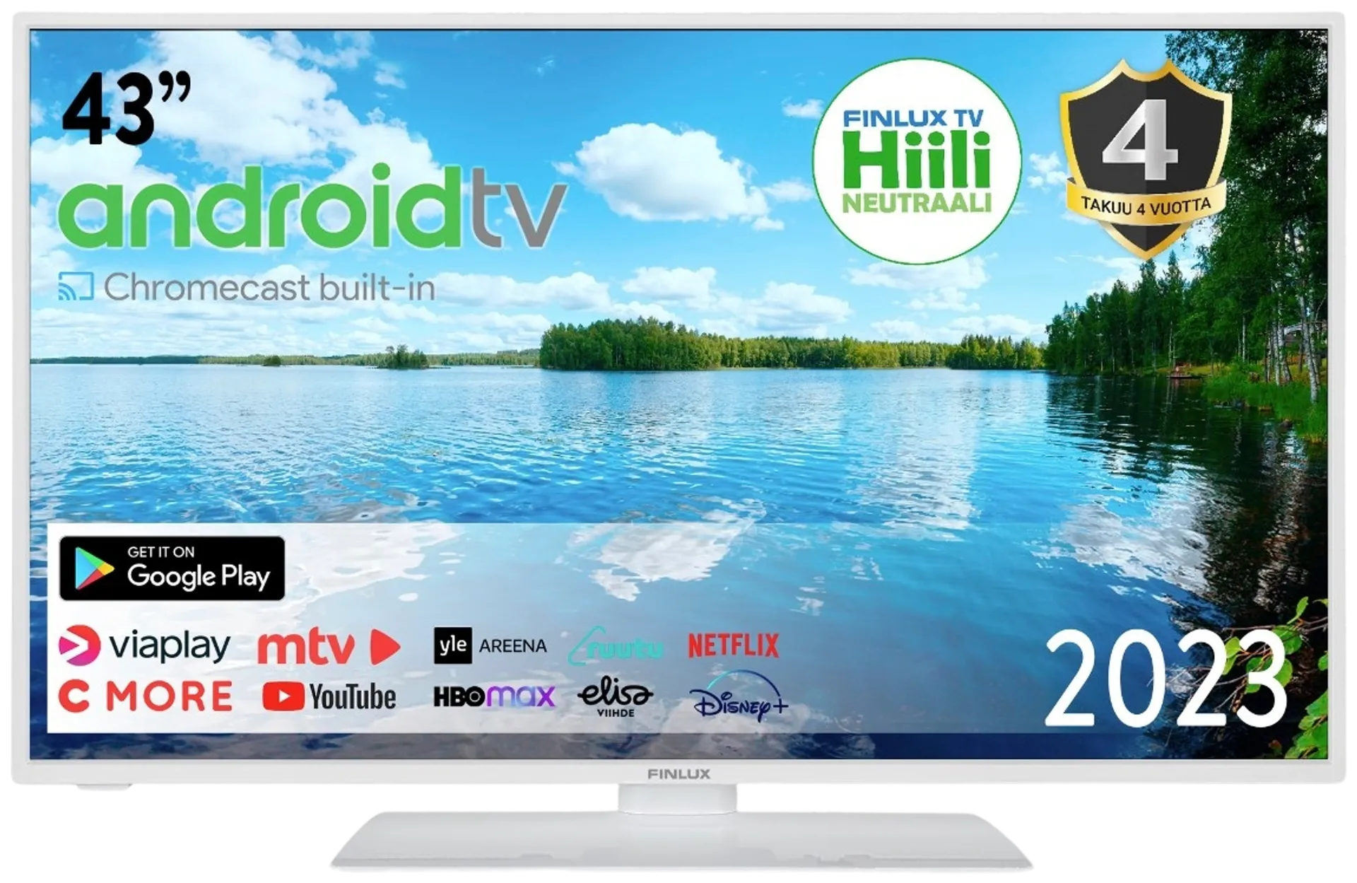 Finlux 43" 4K UHD Android Smart LED TV 43G9WCMI valkoinen