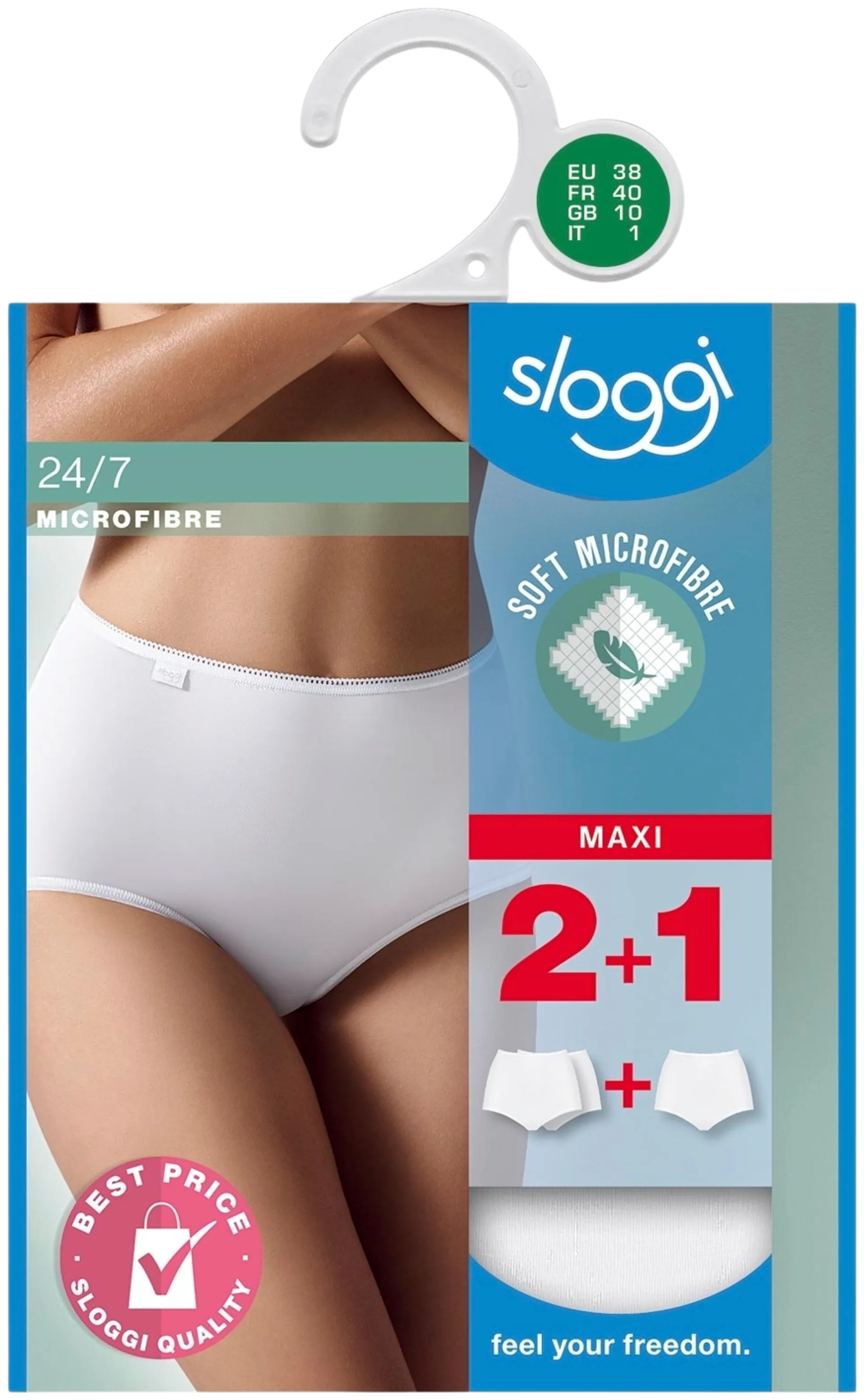 Sloggi Maxi 24/7 naisten alushousut 3-pack - BLACK - 3