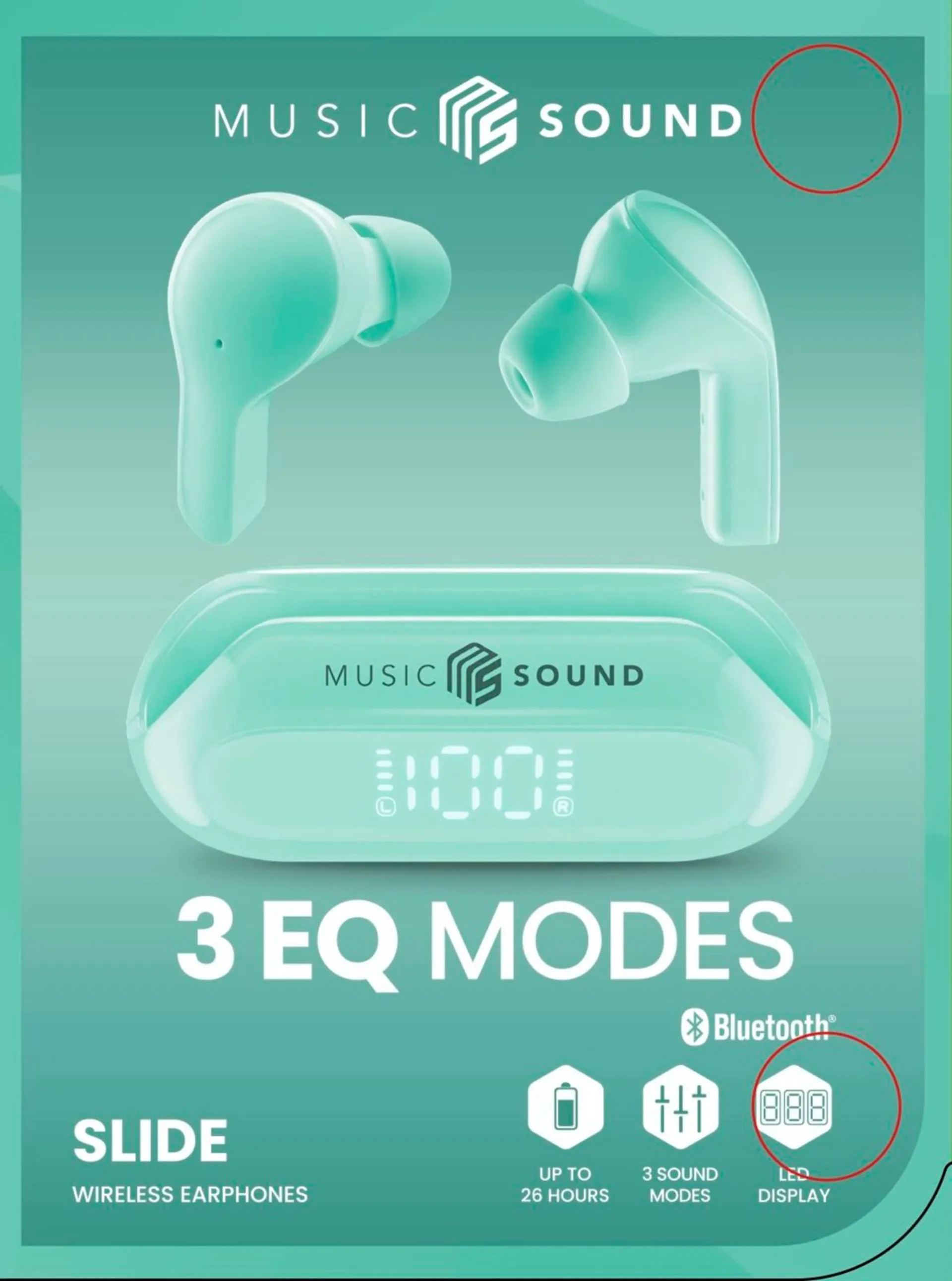 MusicSound Slide Bluetooth nappikuulokkeet, vihreä - 2