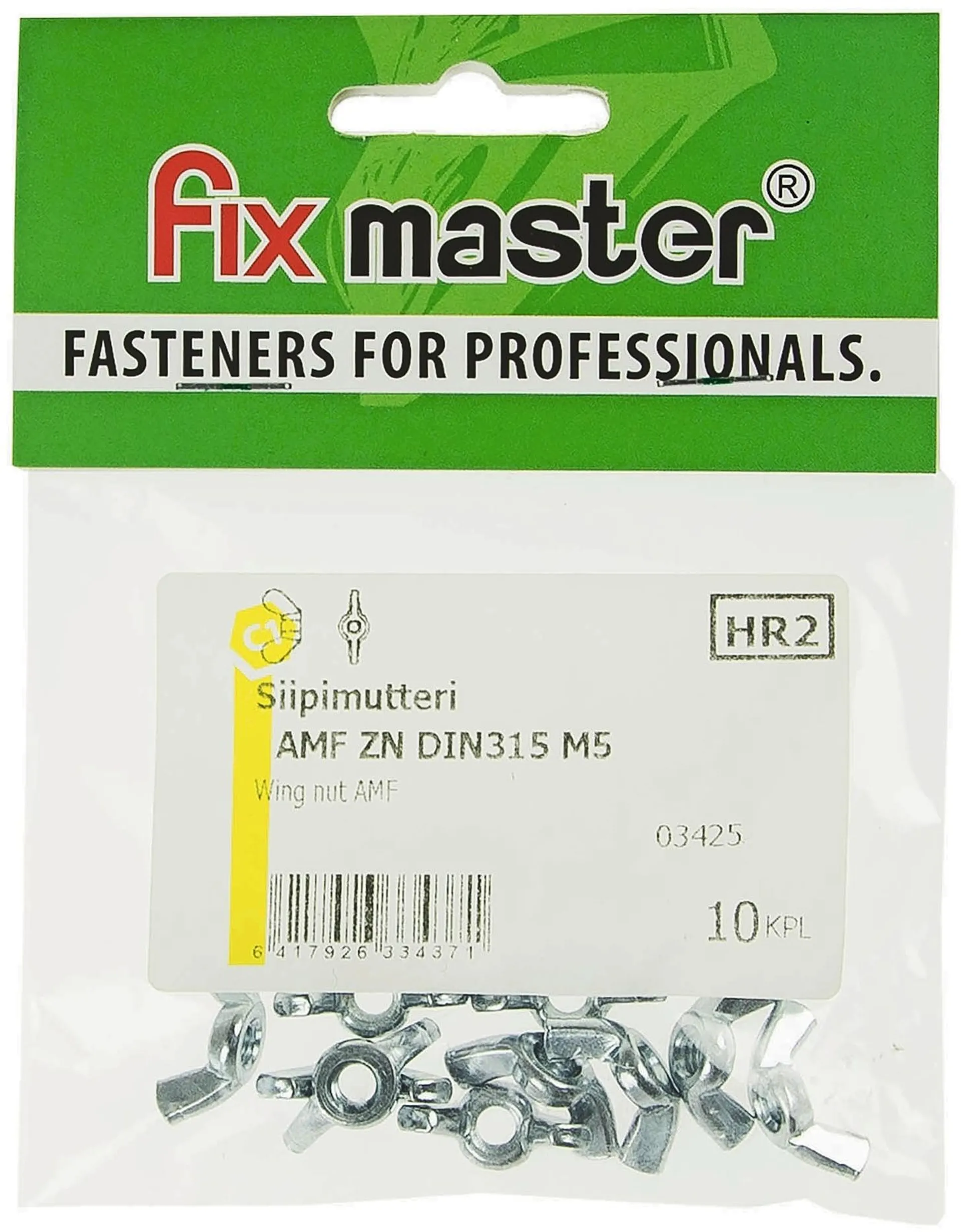Fix Master siipimutteri M5 sinkitty 10kpl