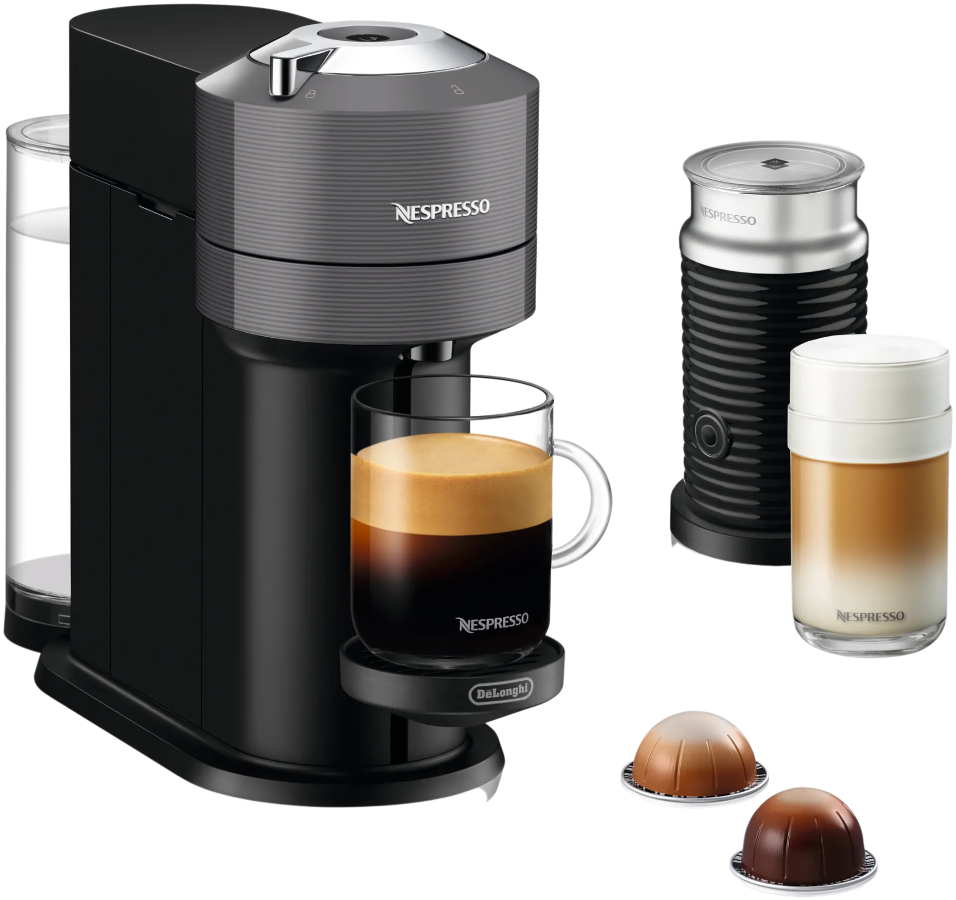De'Longhi ENV120.GYAE Nespresso Vertuo Next kahvikone + Aeroccino maidonvaahdotin - 1