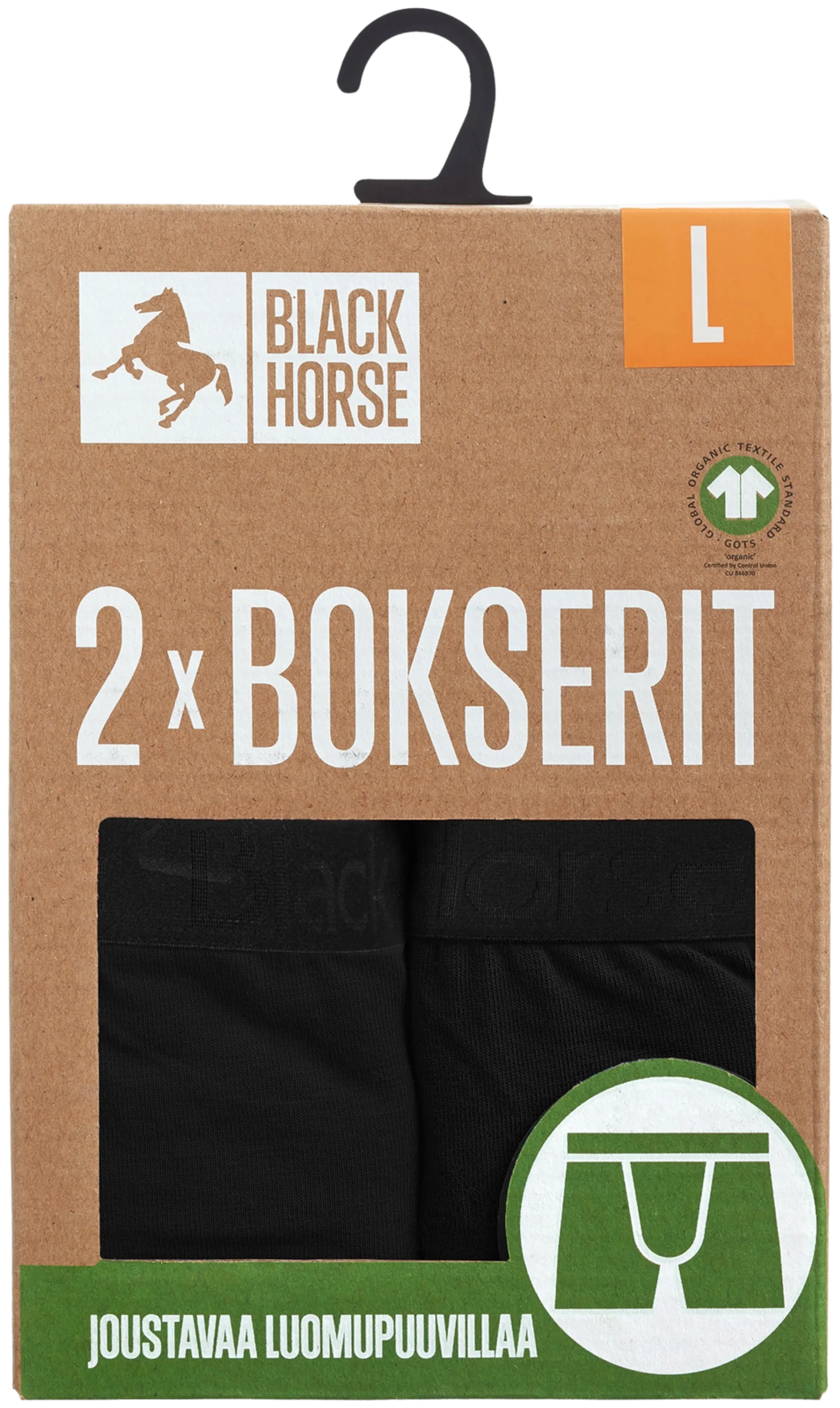 Black Horse miesten bokserit 2-pack I52782 - Black-black - 4