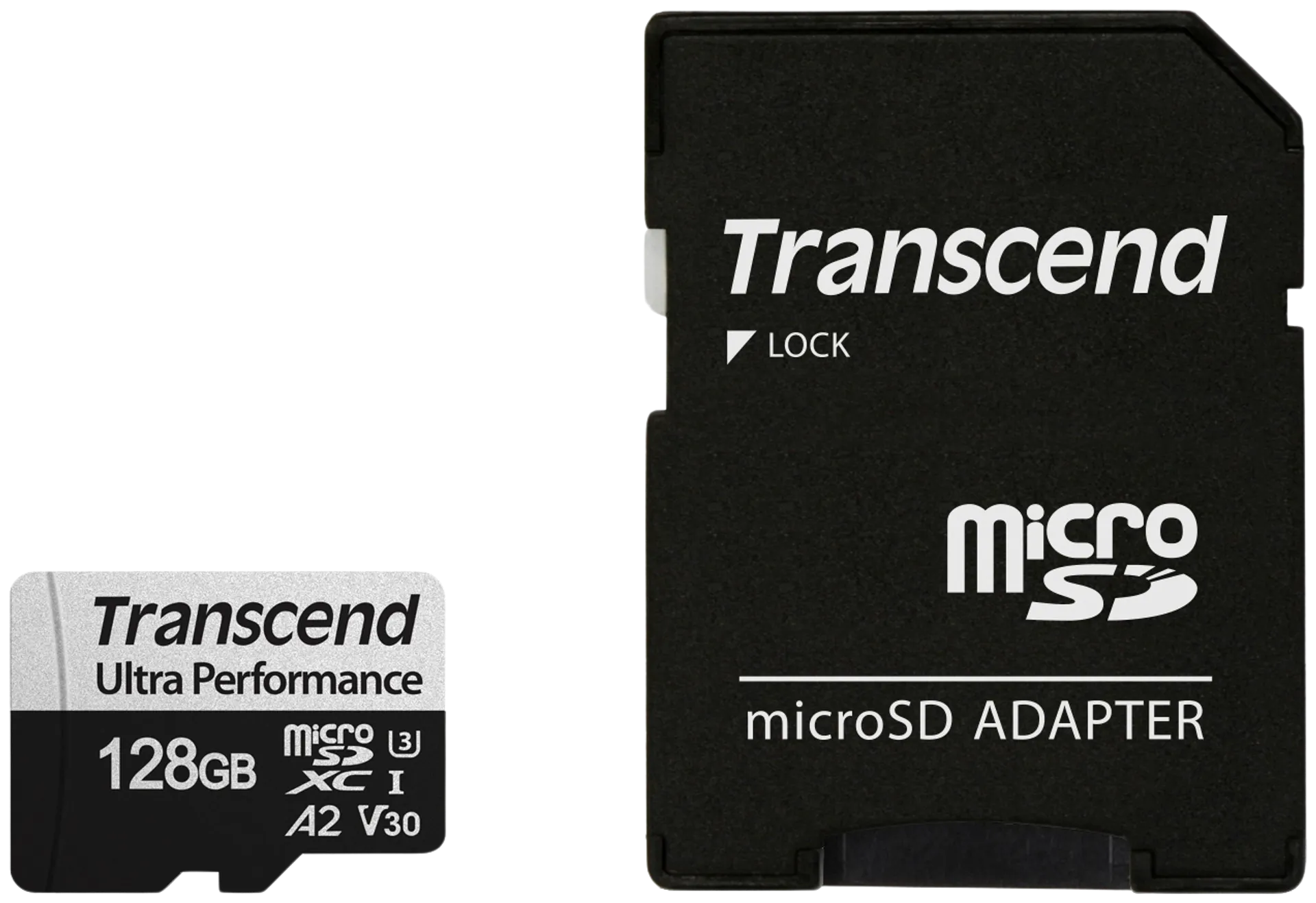 Transcend 340S 128GB U3 microSDXC muistikortti (R160 W90 MB/s) - 3