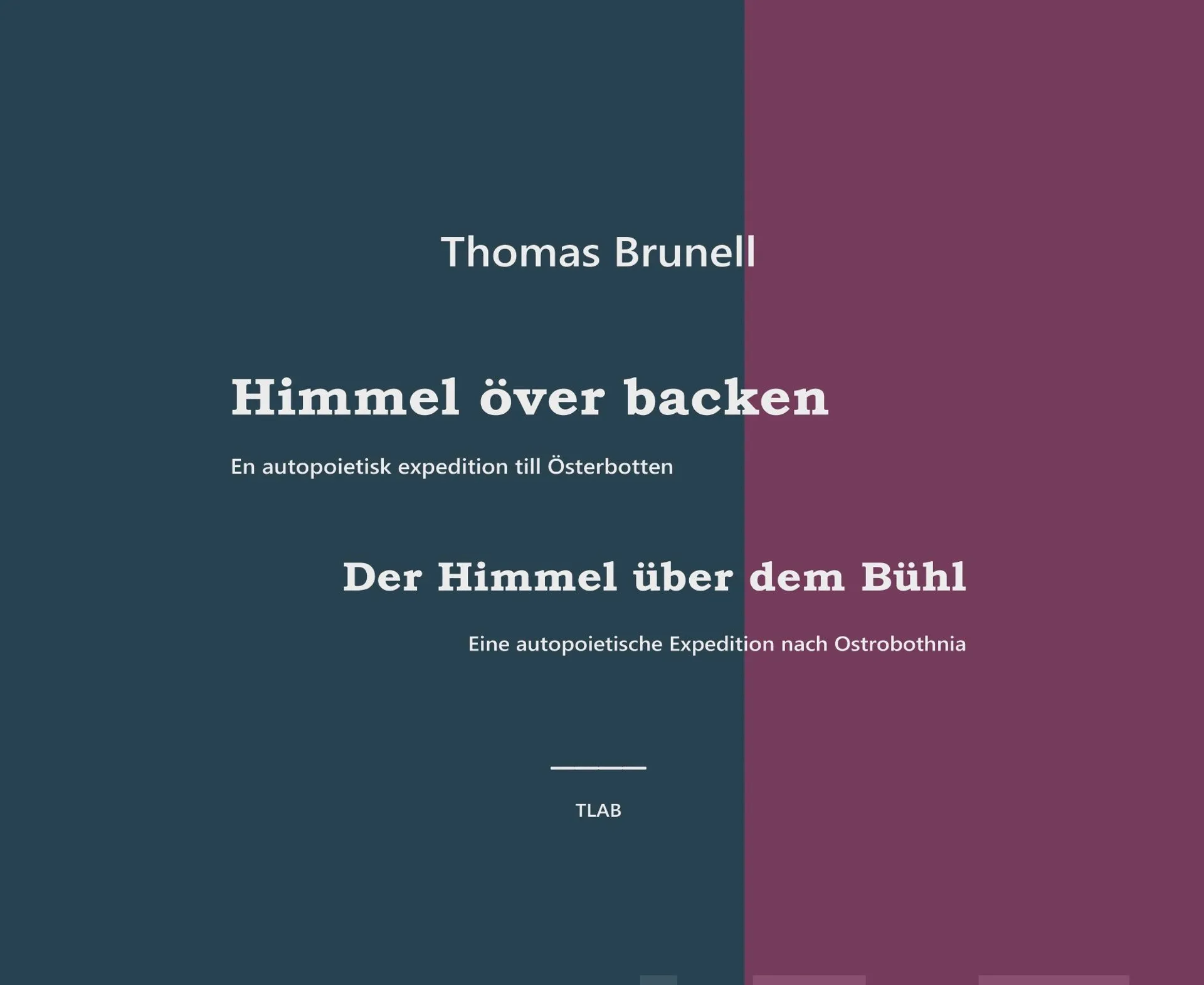 Brunell, Himmel över backen - Der Himmel über dem Bühl - En autopoietisk Expedition till Österbotten - Eine autopoietische Expedition nach Ostrobothnia