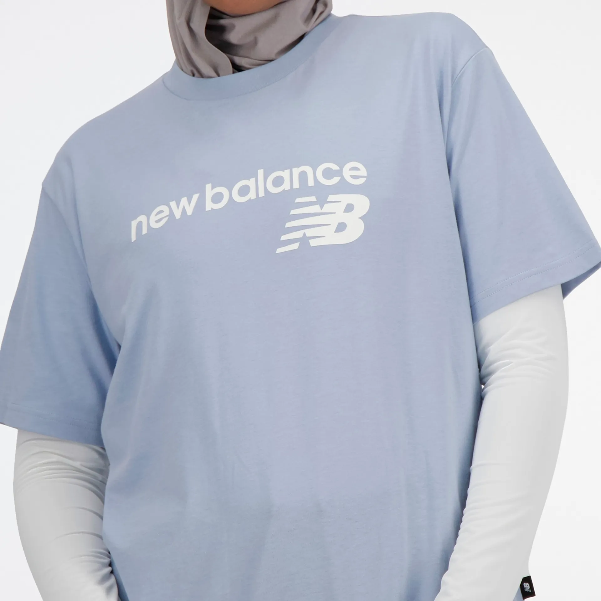 New Balance Naisten Sport Jersey Graphic Relaxed T-paita - LIGHT ARCTIC GREY - 4