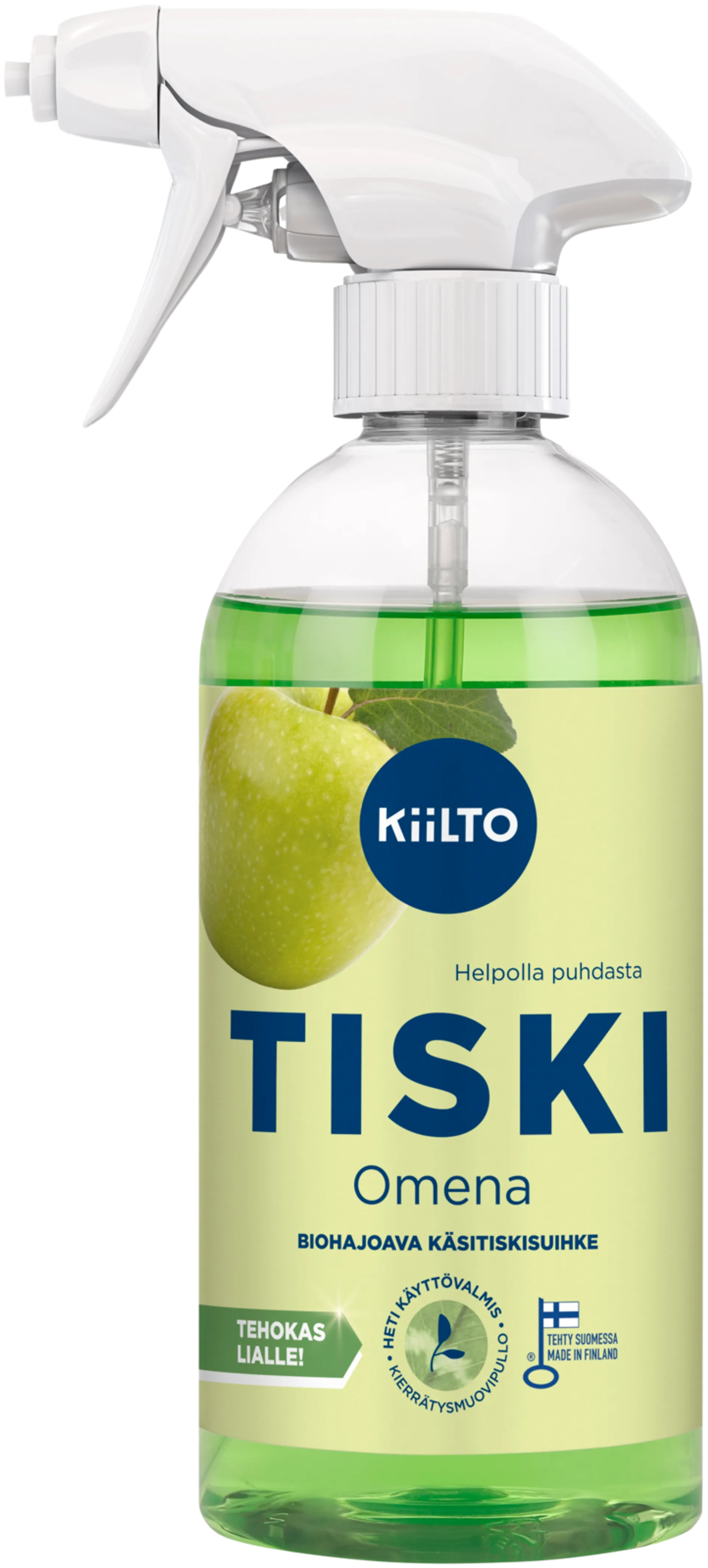 Kiilto biohajoava suihkutettava käsitiskiaine Omena 475 ml