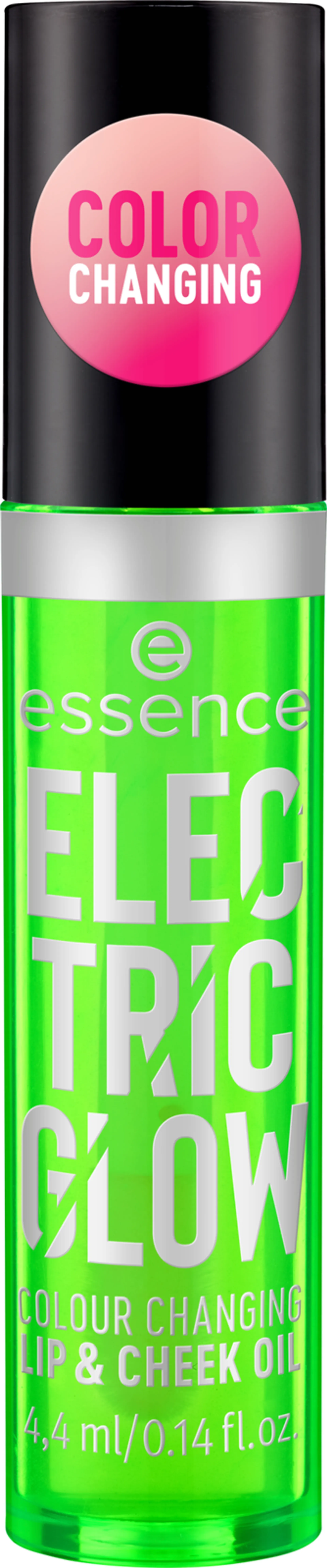 essence ELECTRIC GLOW COLOUR CHANGING LIP & CHEEK OIL väriä vaihtava huuli- ja poskiöljy 4,4 ml - 2