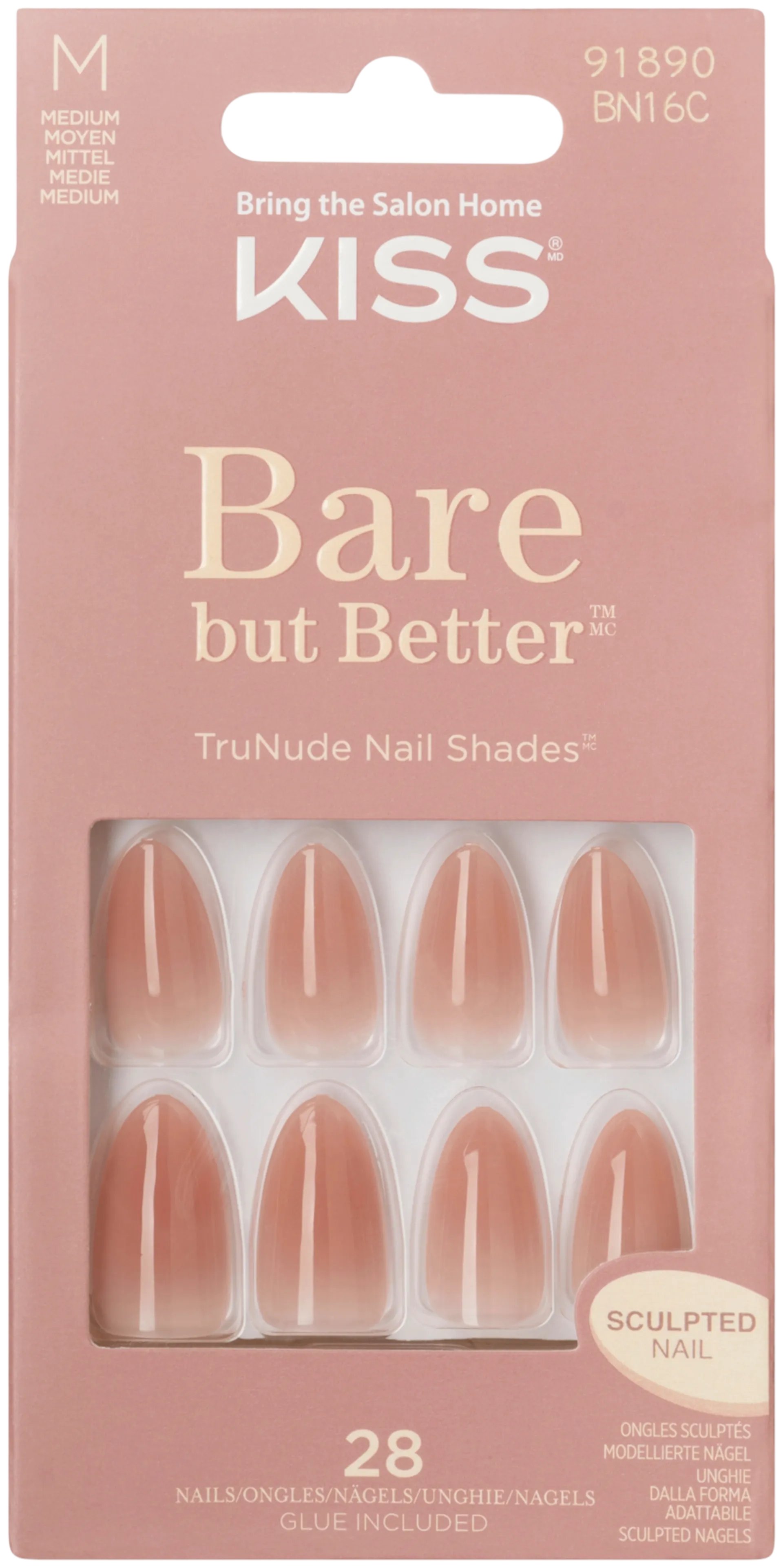 Kiss Bare but Better kynnet Fairest Nude 28kpl