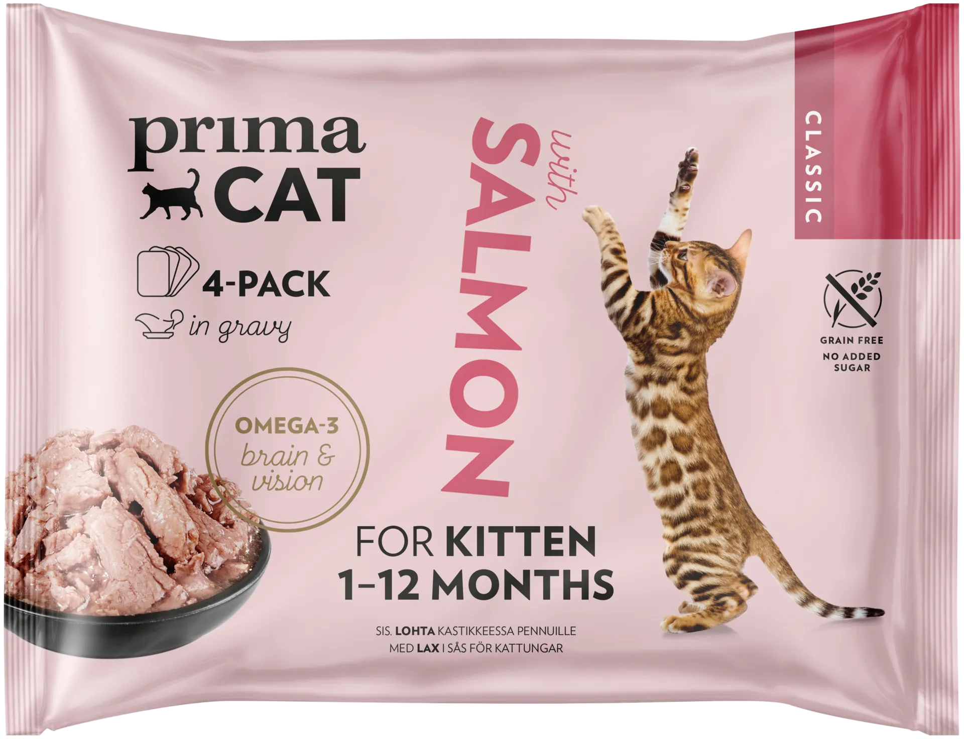 PrimaCat Classic Lohta kastikkeessa pennuille 4 x 85 g