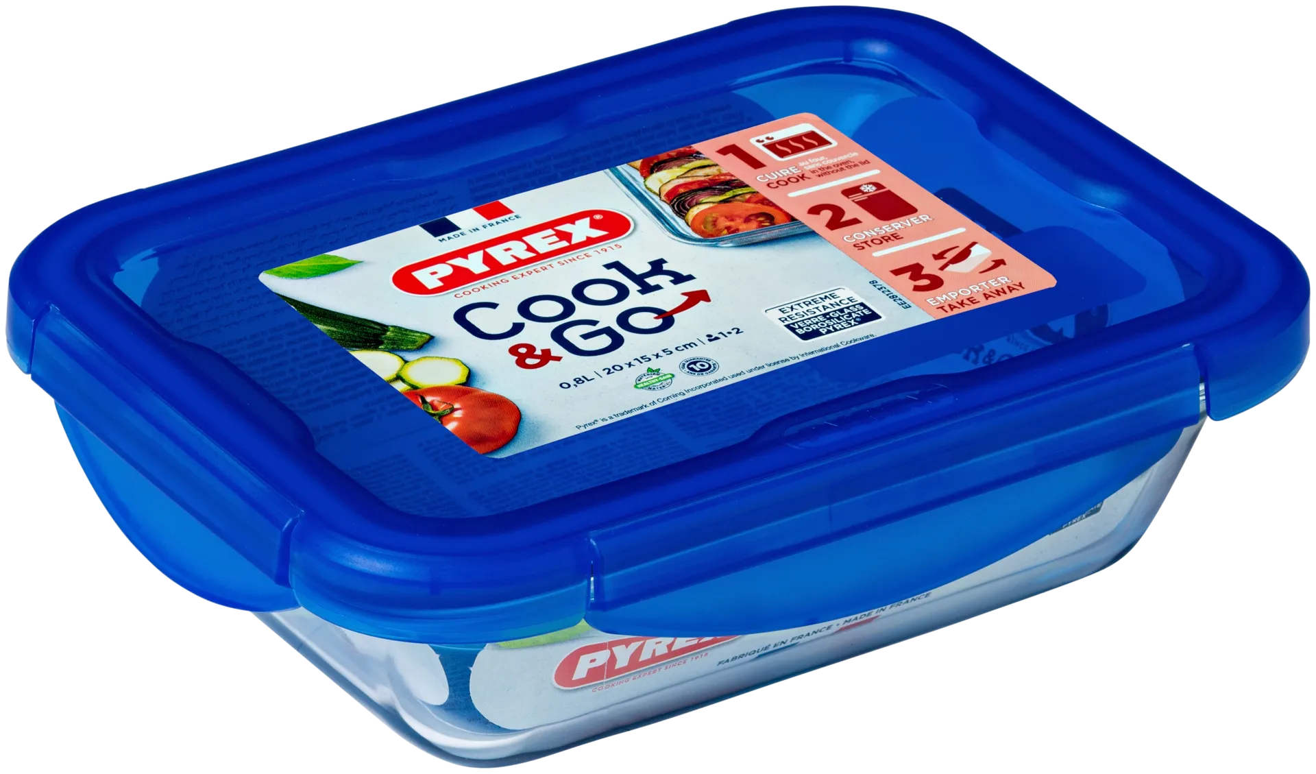 Pyrex Cook & Go lasivuoka ja kansi 20x15cm - 1