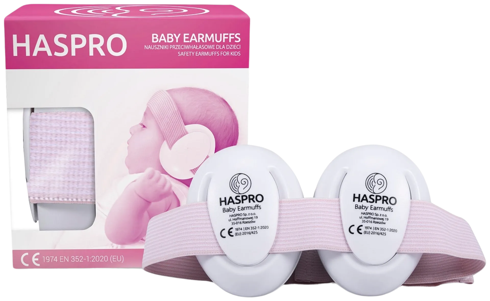 Haspro Baby vauvan kuulosuojaimet 0-3 v pinkki