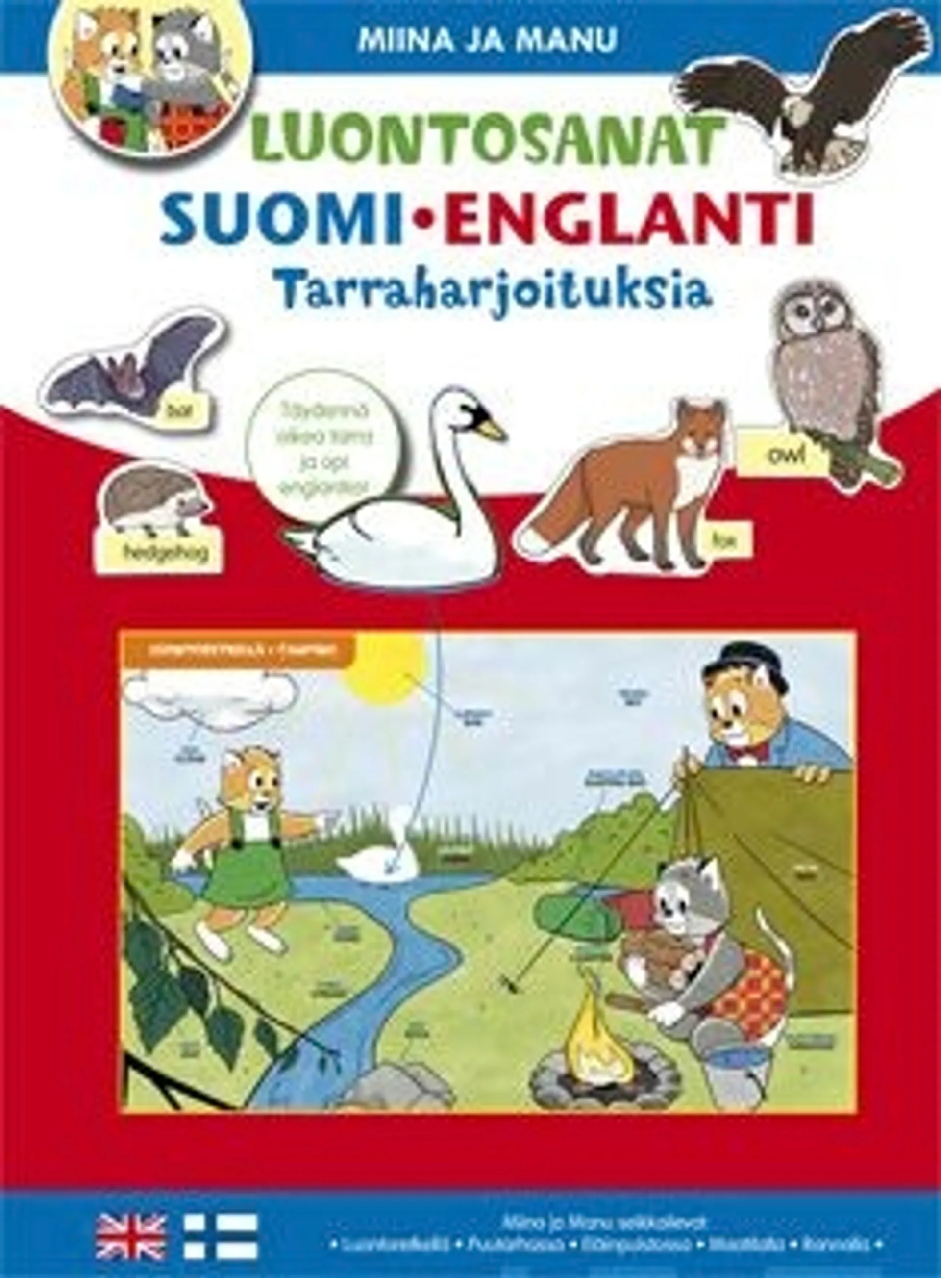 Miina ja Manu - Luontosanat - suomi-englanti tarraharjoituksia