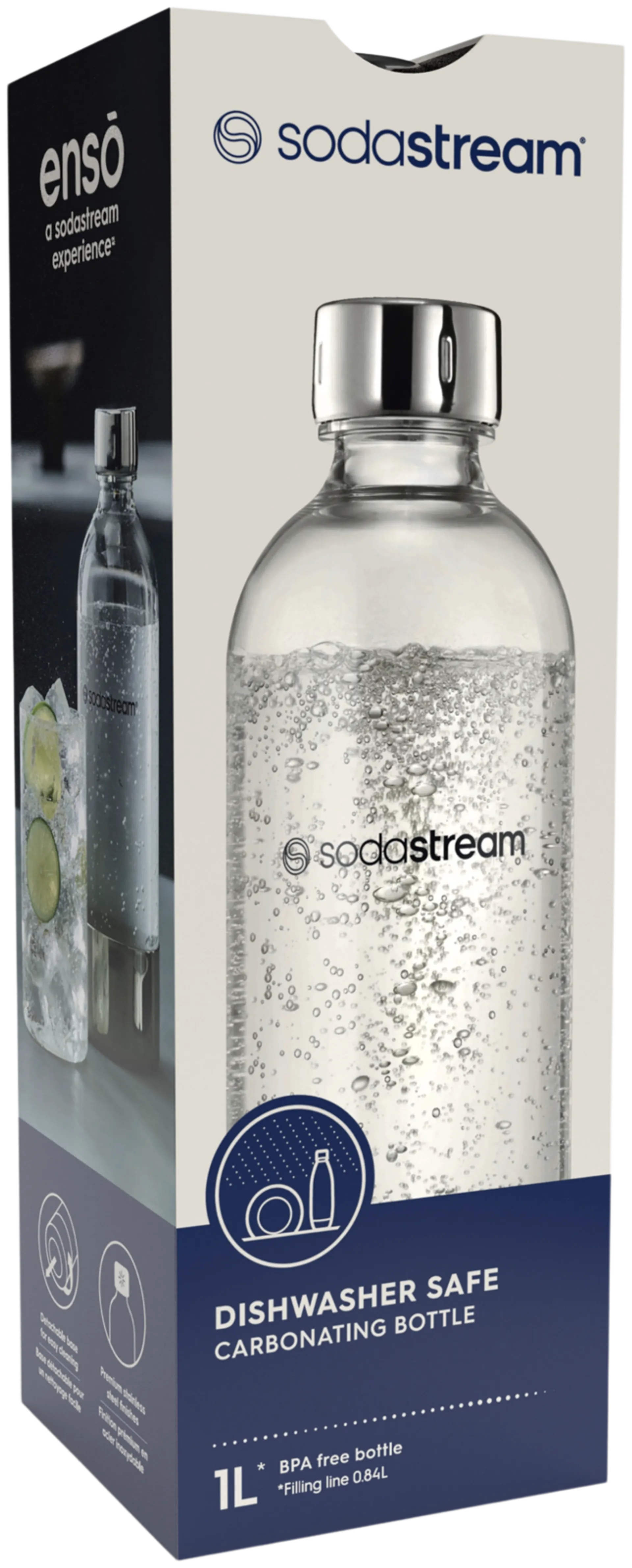 SodaStream astianpesukoneen kestävä metalli Enso-juomapullo 1L - 3