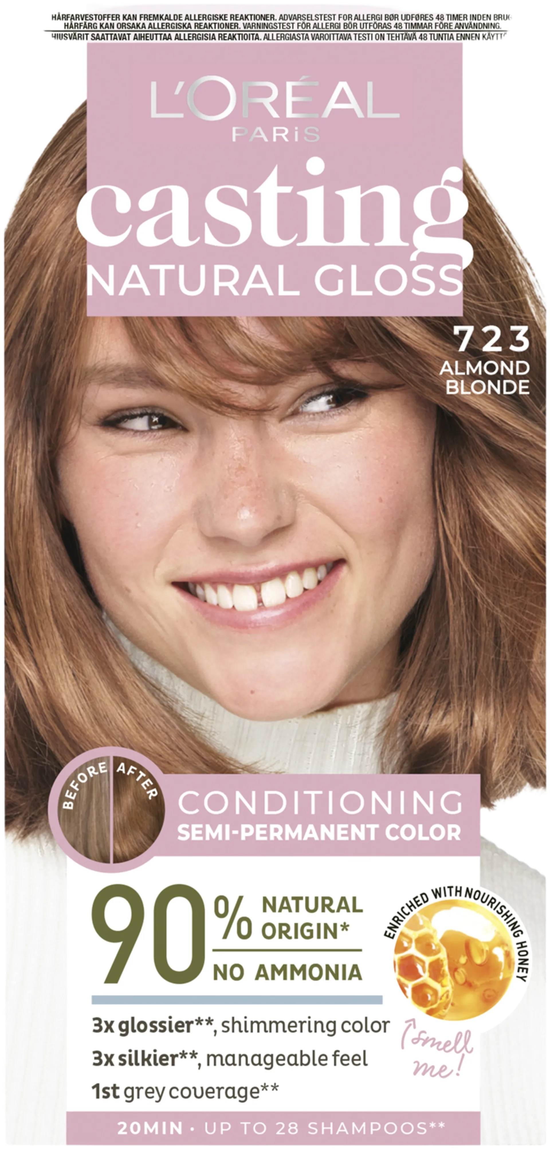 L'Oréal Paris Casting Natural Gloss 723 Blonde Amande kevytväri 1kpl - 1