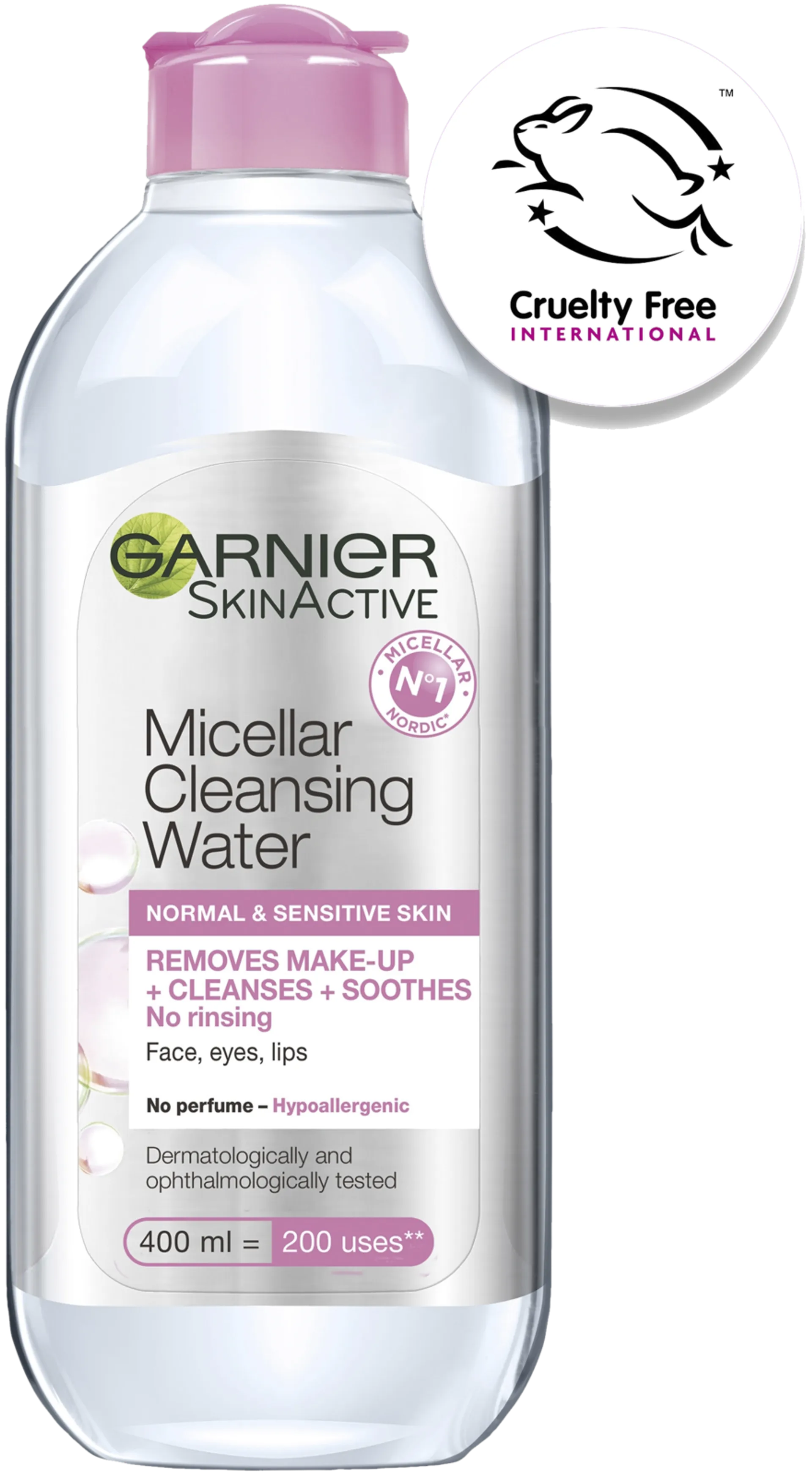Garnier Skin Active Micellar puhdistusvesi normaalille ja herkälle iholle  400ml - 5