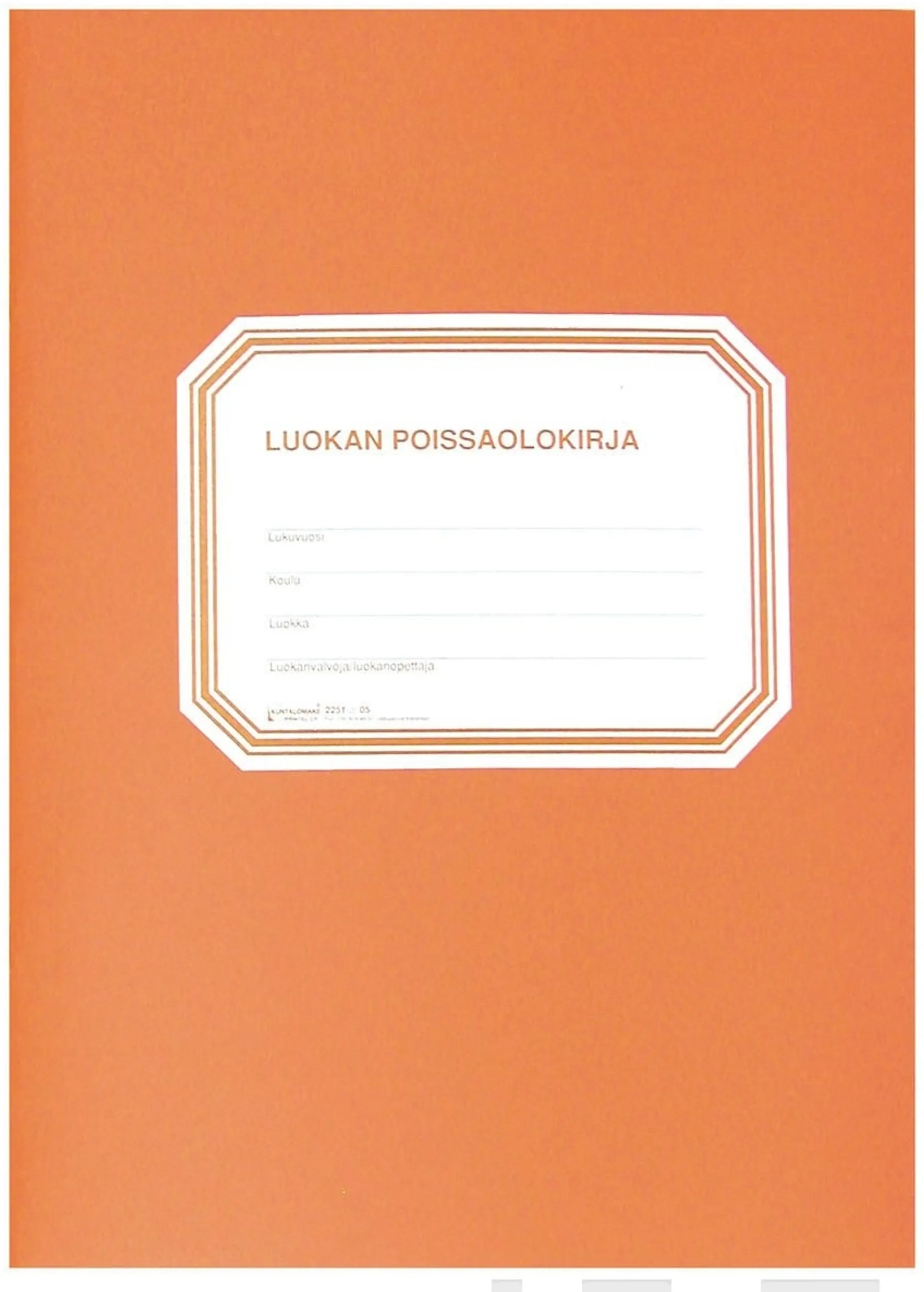 Luokan poissaolokirja (A4)