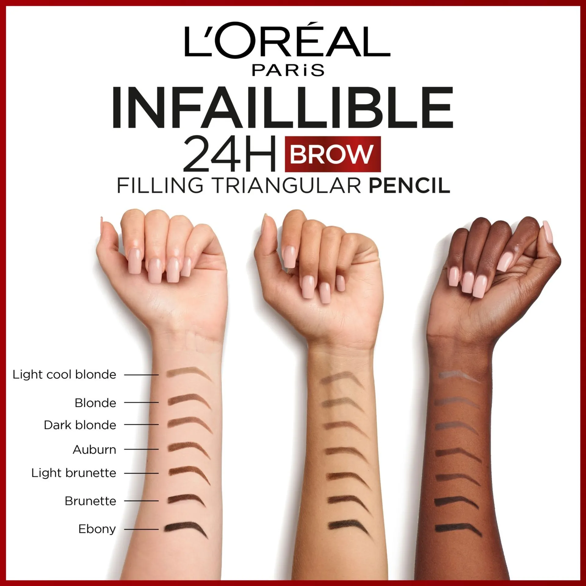 L'Oréal Paris Infaillible Brows 24H Filling Triangular Pencil 1.0 Ebony kulmakynä 1ml - 1.0 Ebony - 7