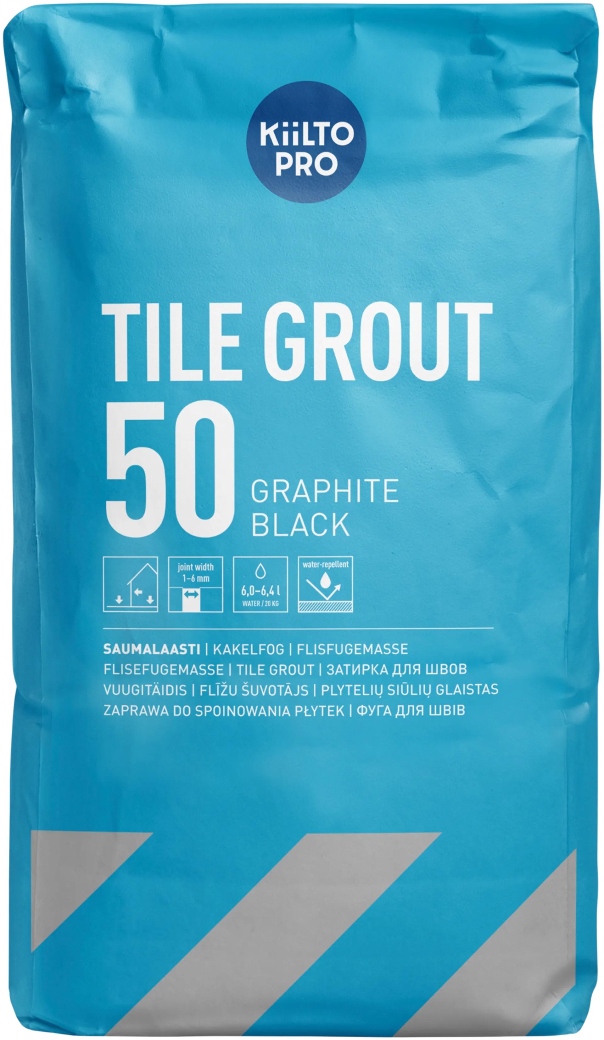 Kiilto Pro Tile grout saumalaasti 50 graphite black 20 kg