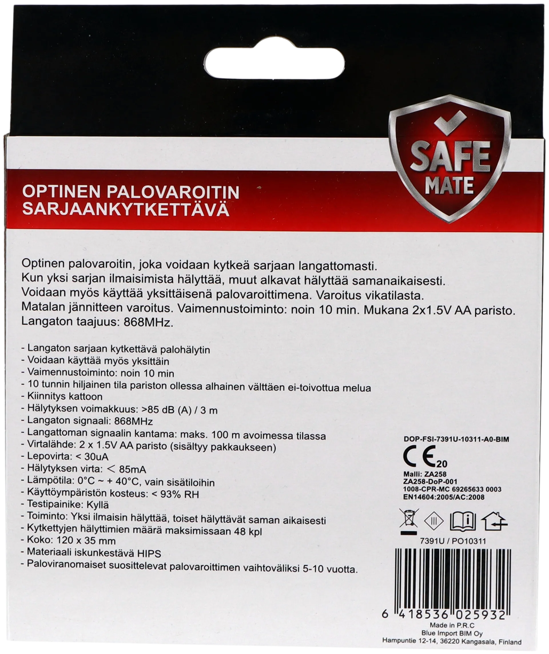 Safemate palovaroitin optinen, sarjaankytkettävä - 5