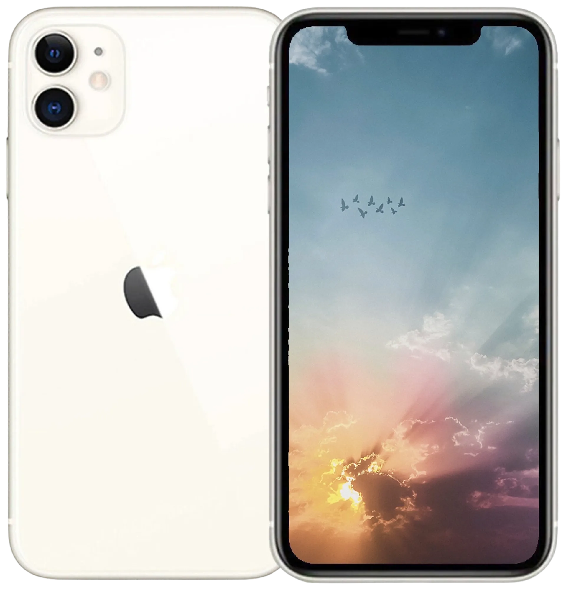 Apple iPhone 11 64GB älypuhelin White, tehdashuollettu, käytetty puhelin