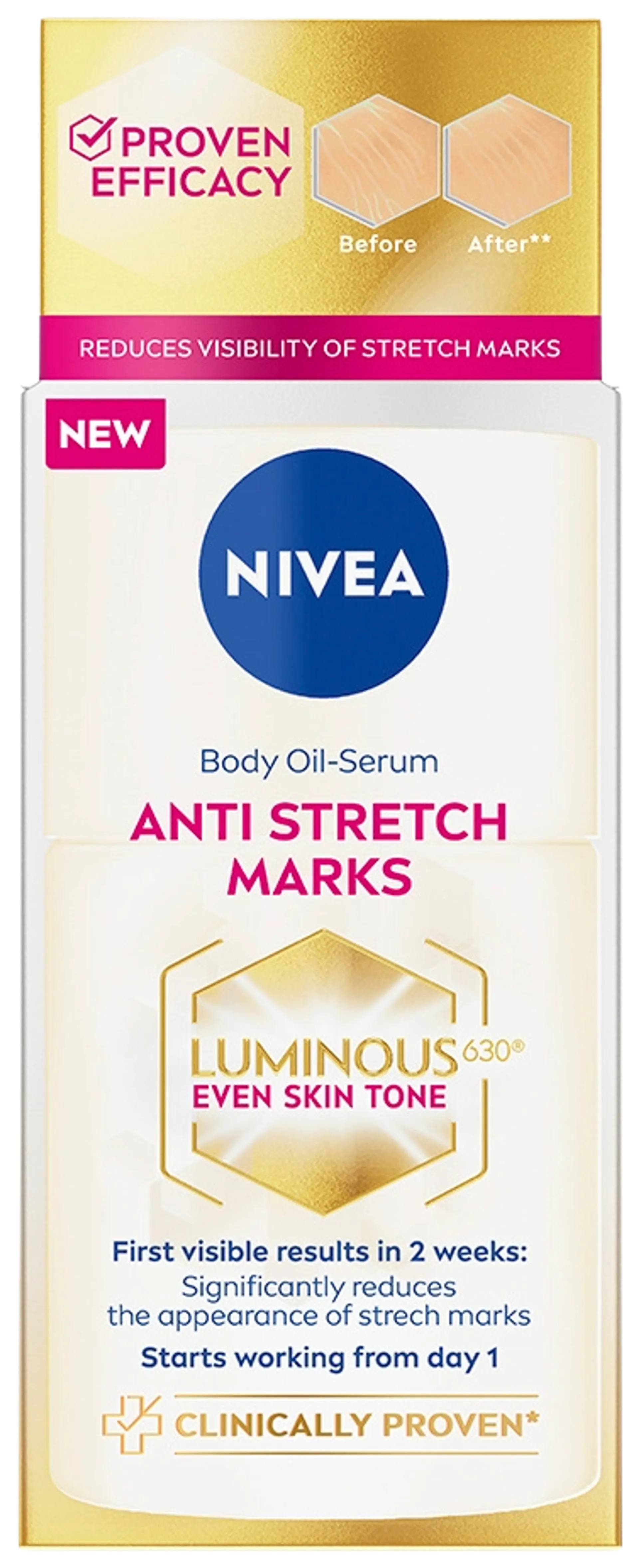 NIVEA 100ml Luminous630 Anti Stretch Marks Body Oil Serum -öljyseerumi