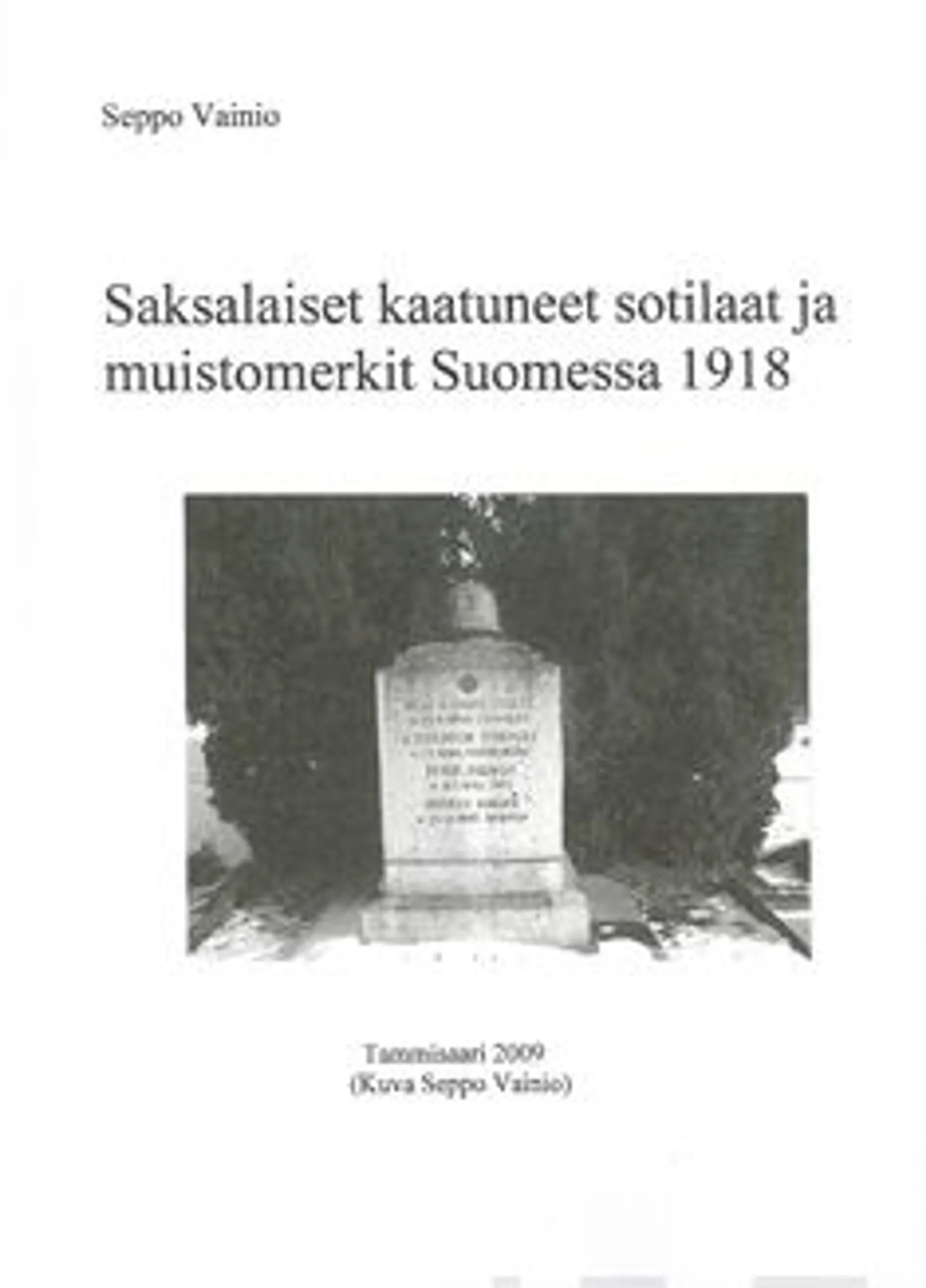 Vainio, Saksalaiset kaatuneet sotilaat ja muistomerkit Suomessa 1918