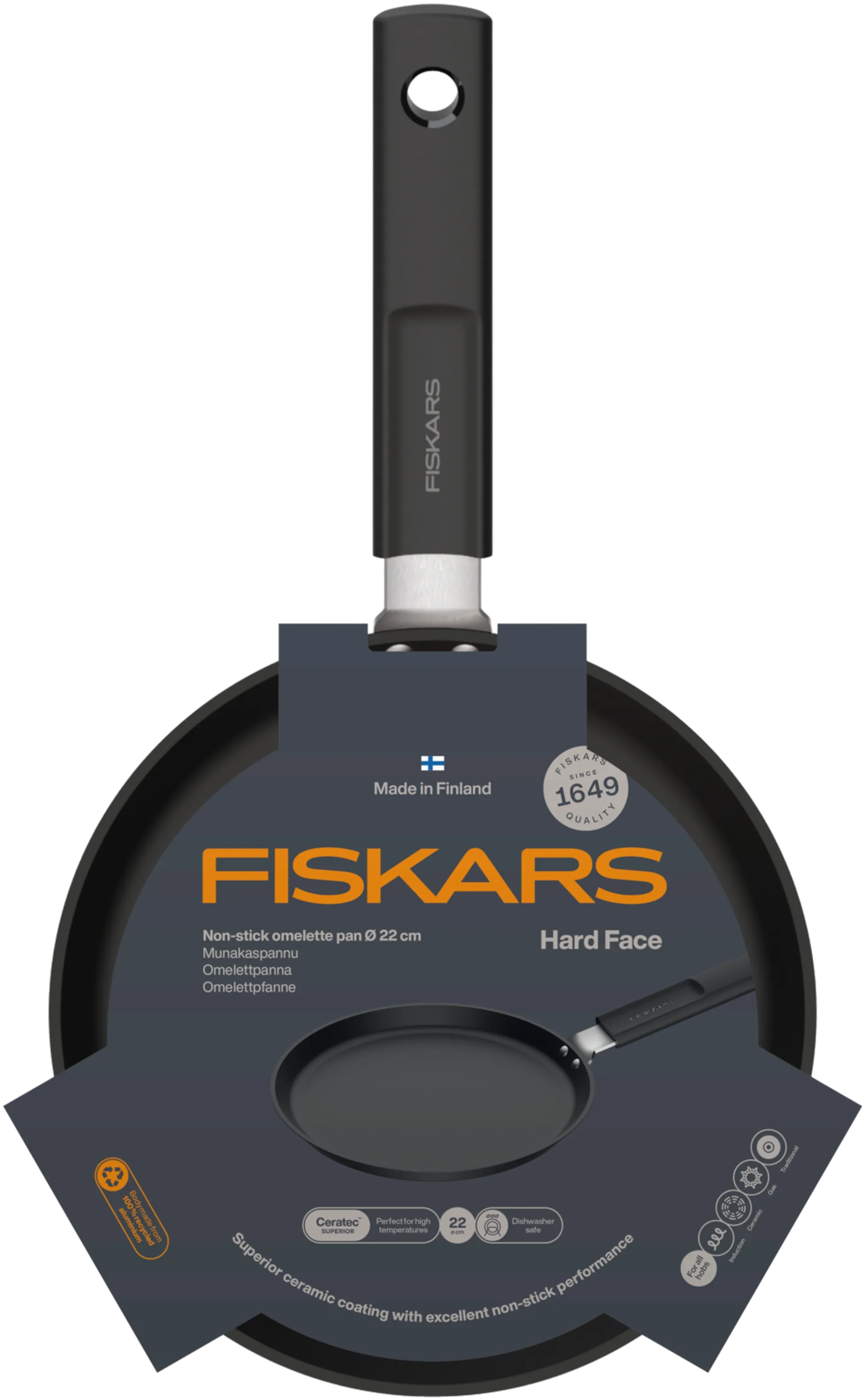 Fiskars Hard Face omelettipannu 22 cm - 4