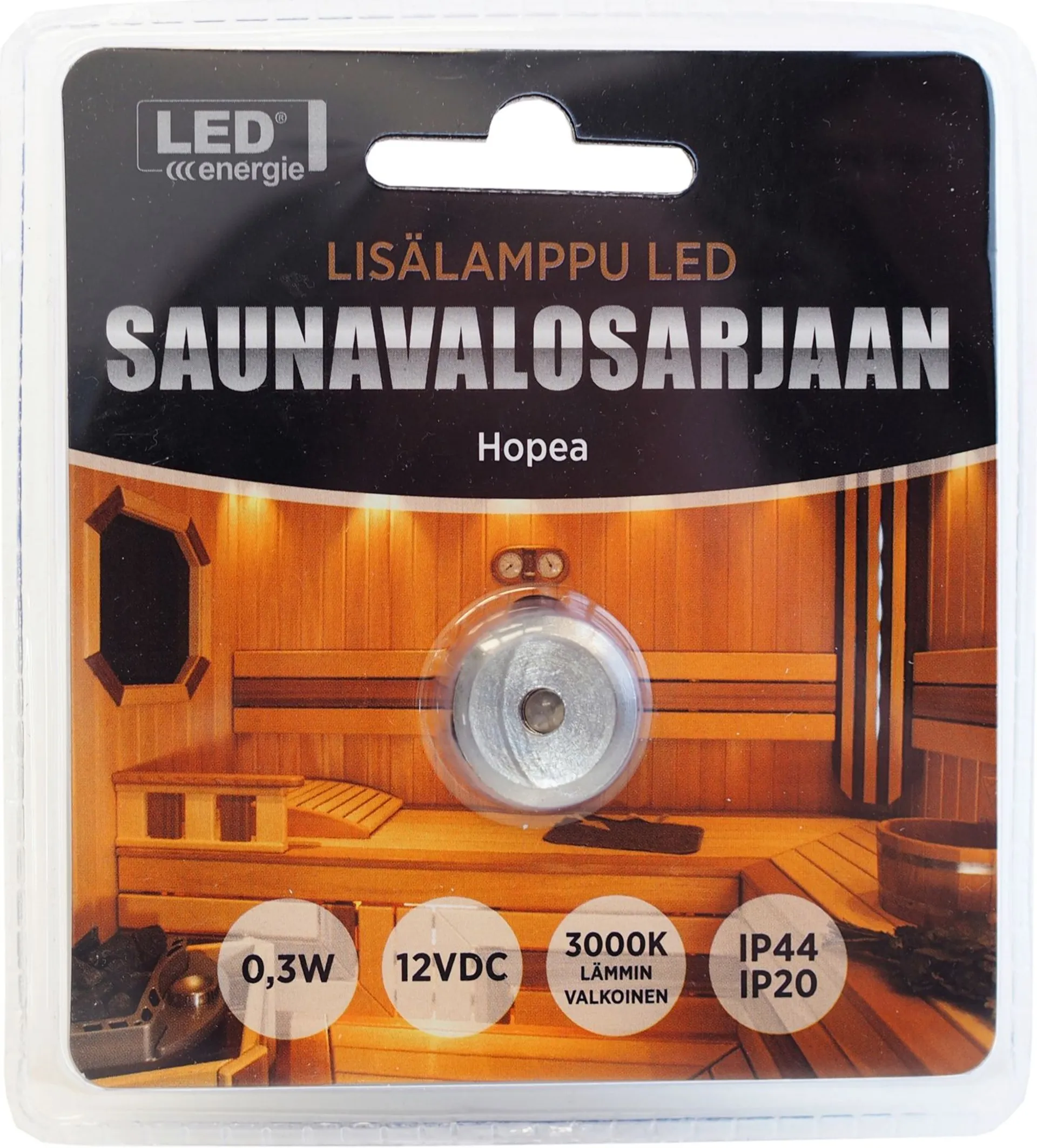 Led Energie lisälamppu saunavalosarjaan, hopea (teflon) - 2