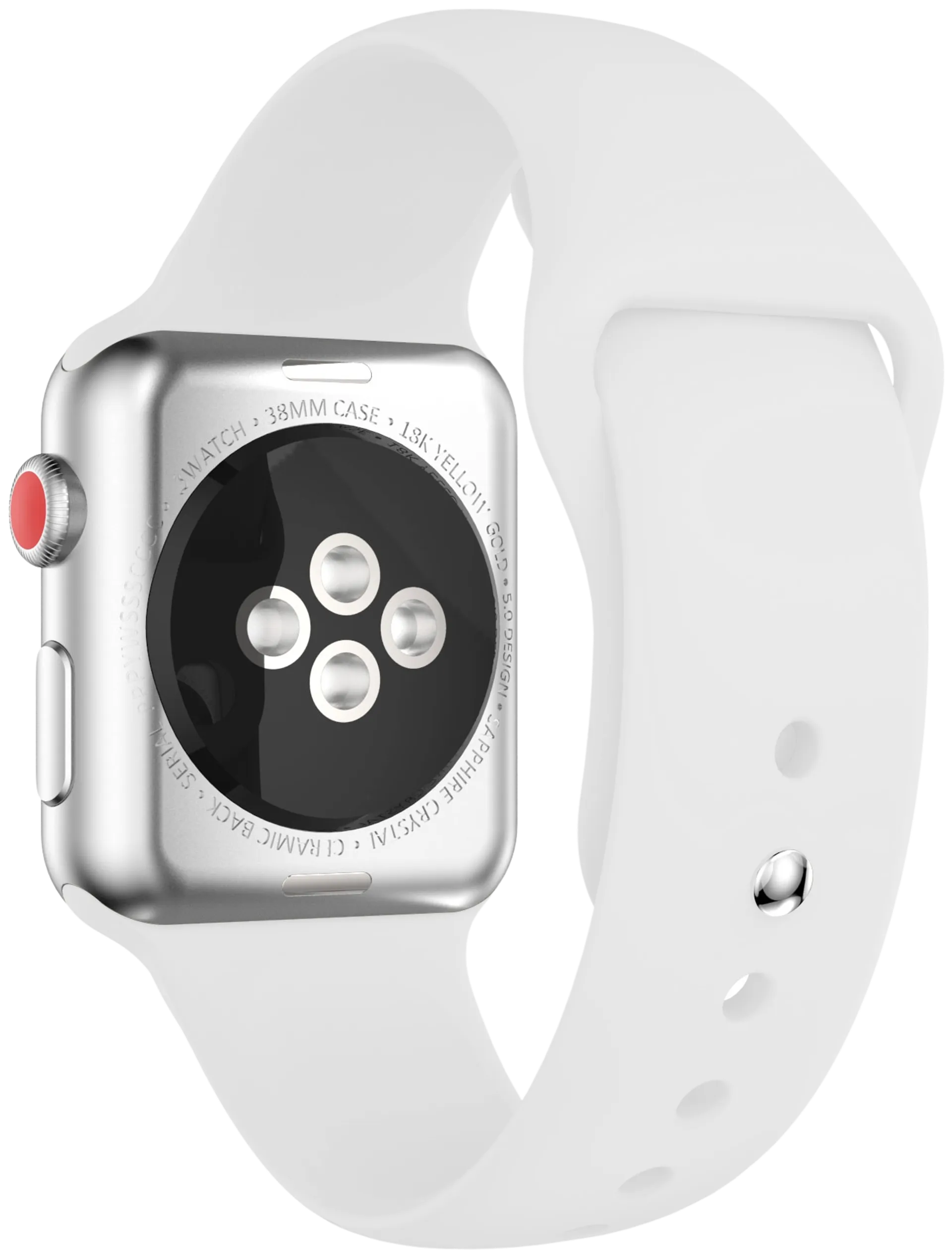 Wave Silikoniranneke, Apple Watch 42mm / Apple Watch 44mm / Apple Watch 45mm, Valkoinen - 3