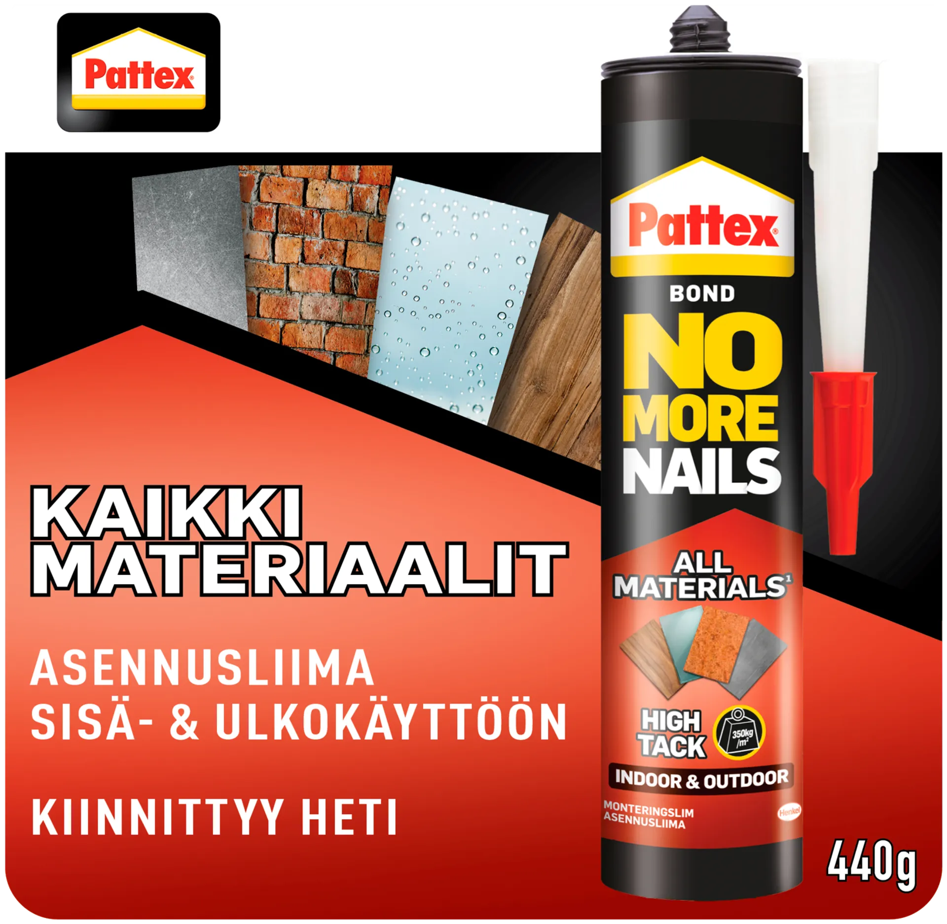 Pattex asennusliima No More Nails All Material High Tack 440gr - 2