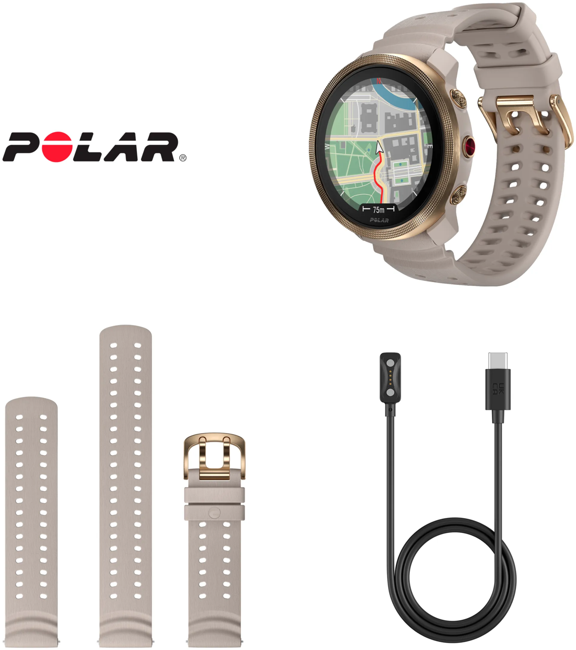 Polar Vantage M3 Urheilukello Greige Gold, silikoniranneke Greige Gold Sport S-L - 6