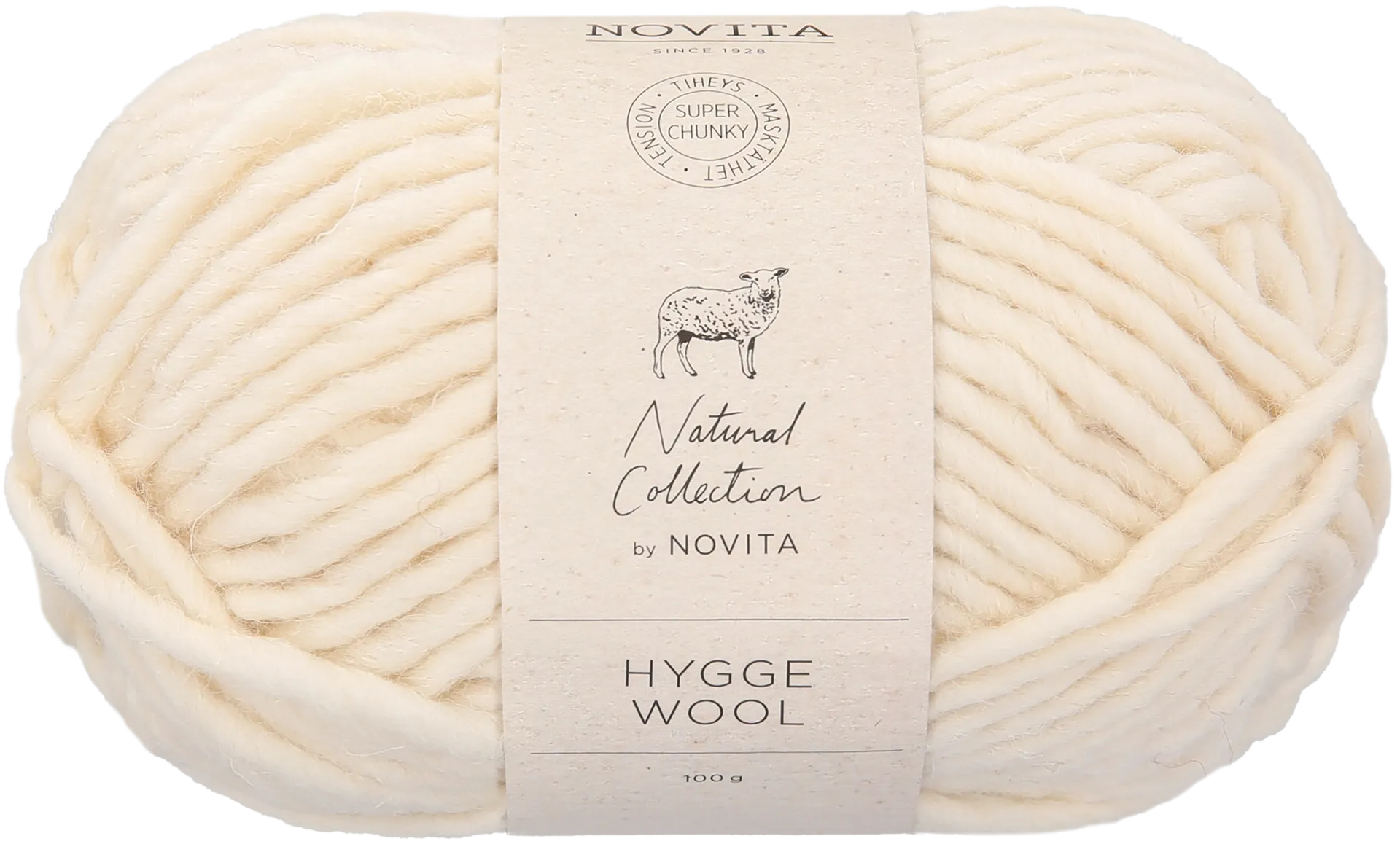 Novita Hygge Wool lanka 100 g 010 luonnonvalkoinen - 1