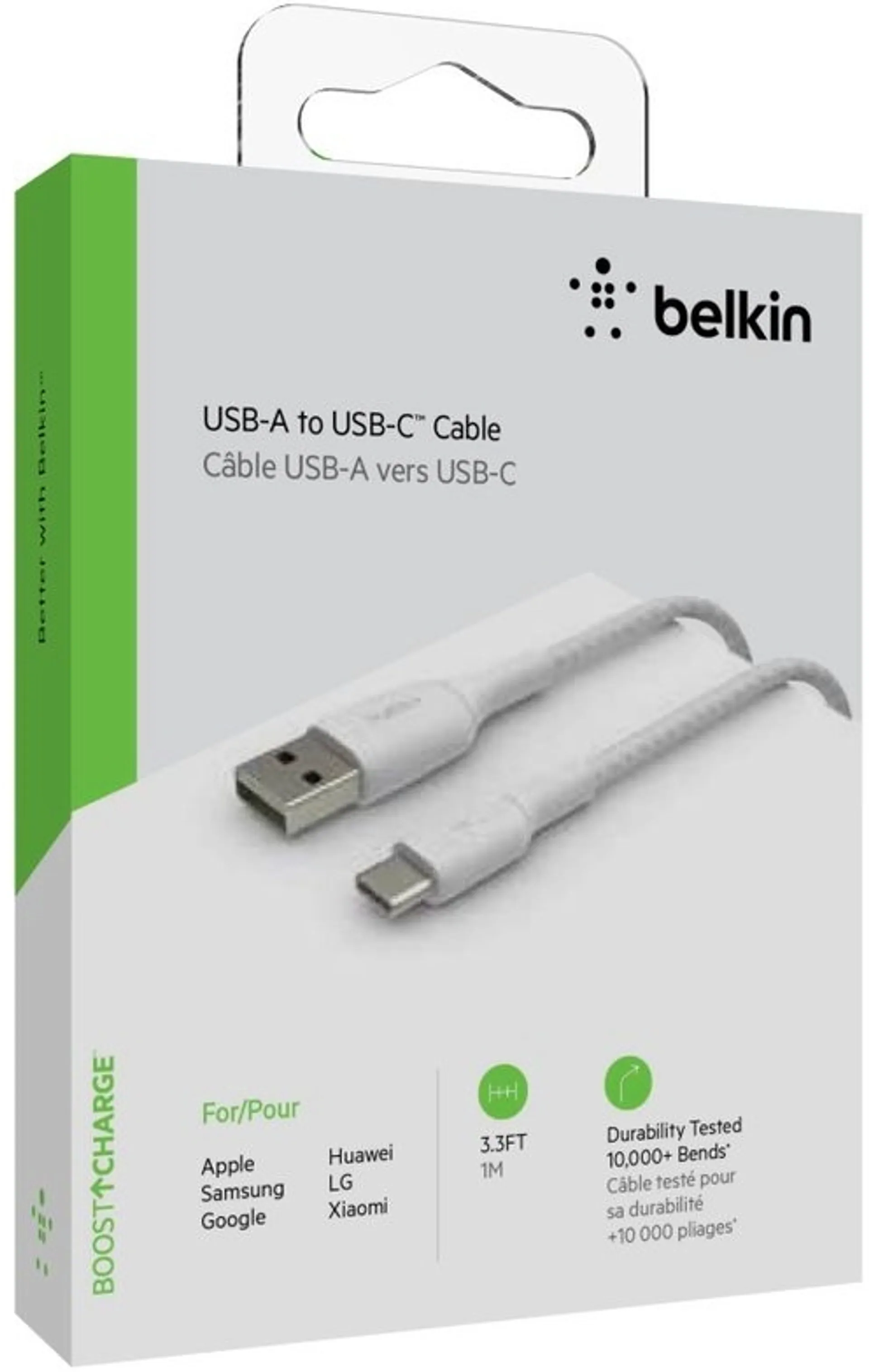 Belkin USB-C/A punottu kaapeli 1m
