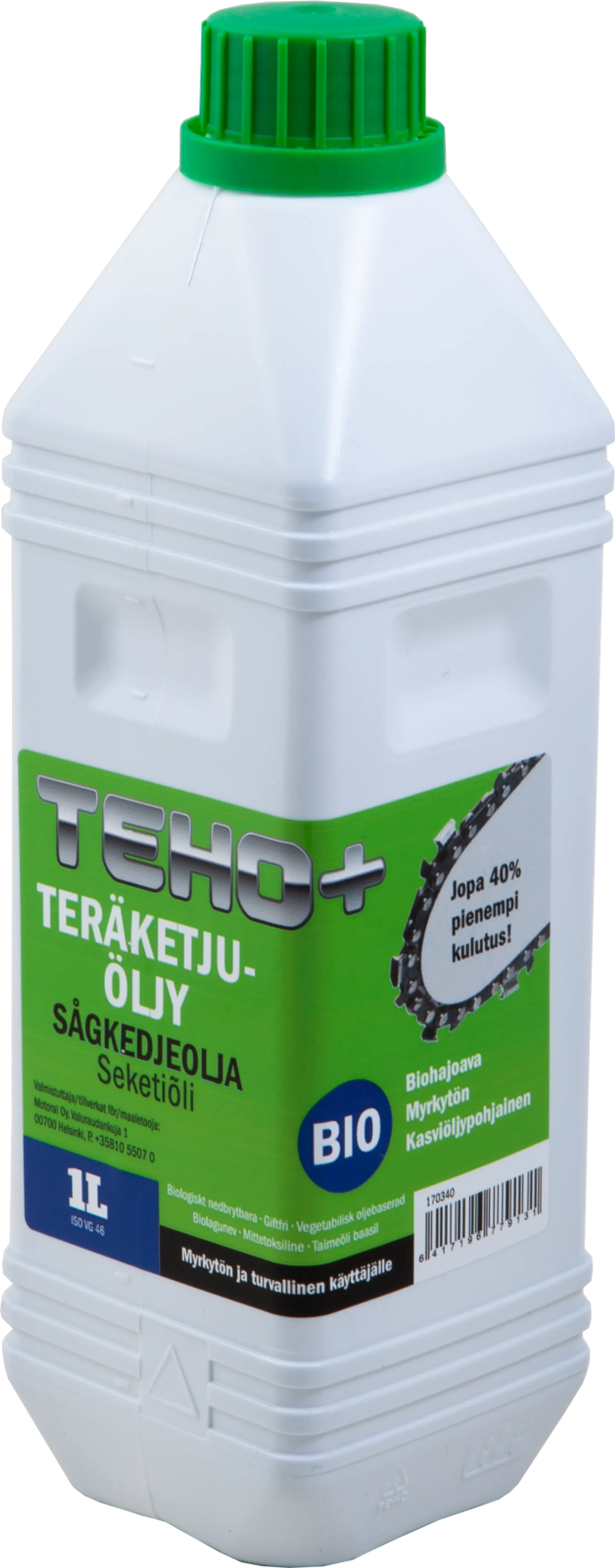 Teho + Bio teräketjuöljy 1 litra