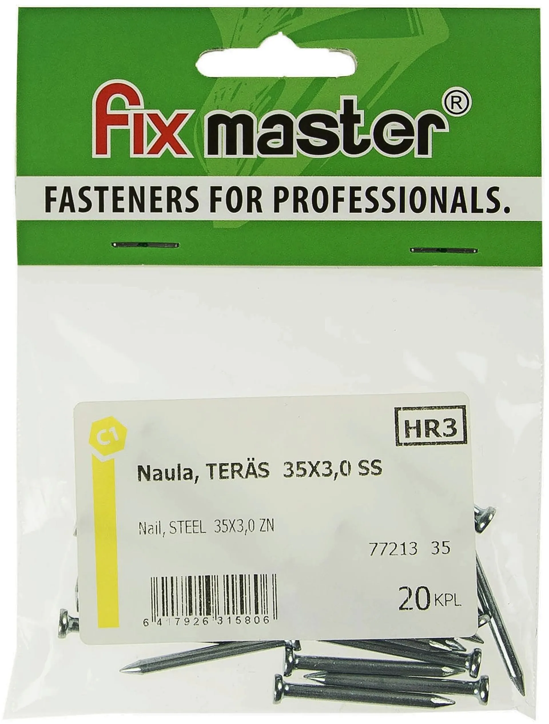 Fix Master naula teräs 35X3,0 SS 20kpl