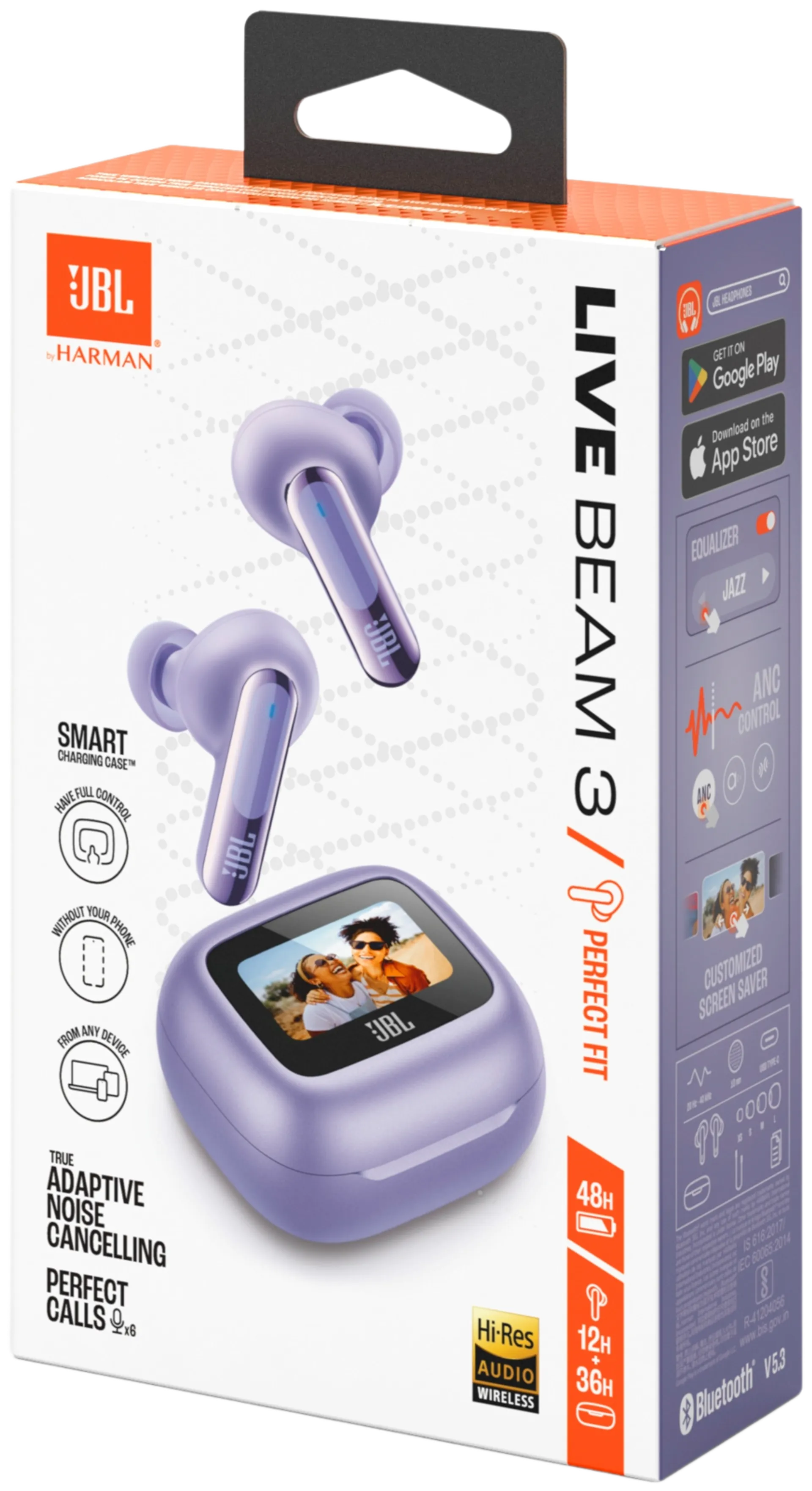 JBL Bluetooth vastamelunappikuulokkeet Live Beam 3 violetti - 14