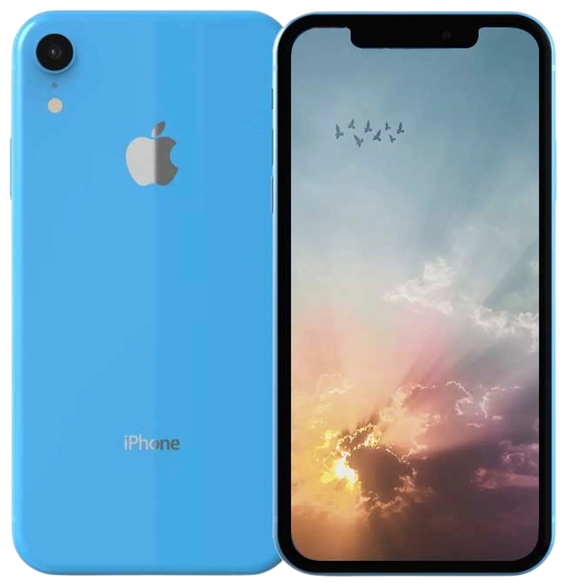 Apple iPhone XR 128GB älypuhelin Blue, tehdashuollettu, käytetty puhelin