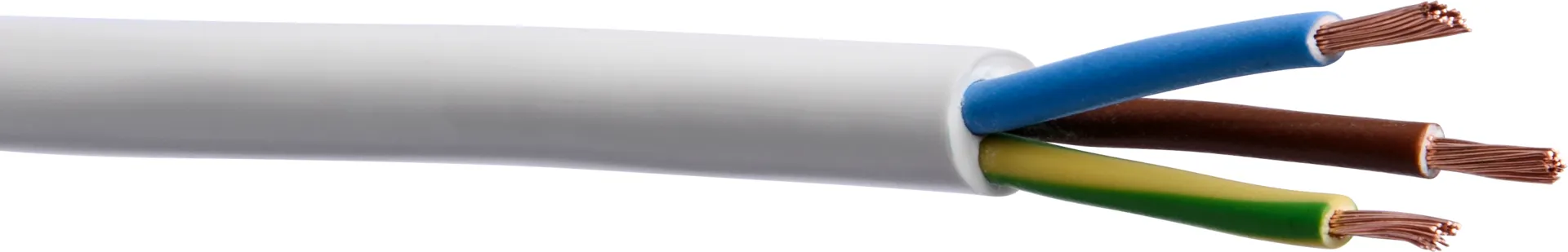 Gelia asennuskaapeli MSK H05VV-F 3x1.5 10 m valkoinen
