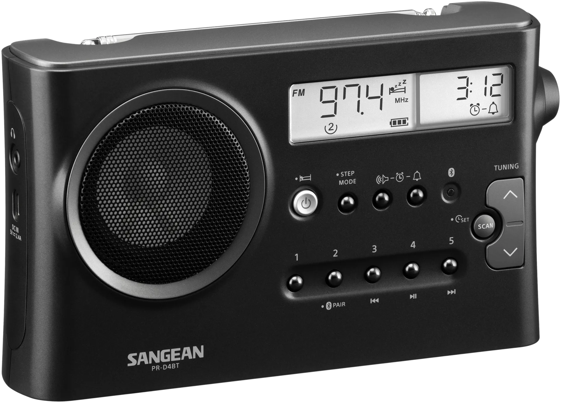 Sangean radio PR-D4BT tummanharmaa - 1