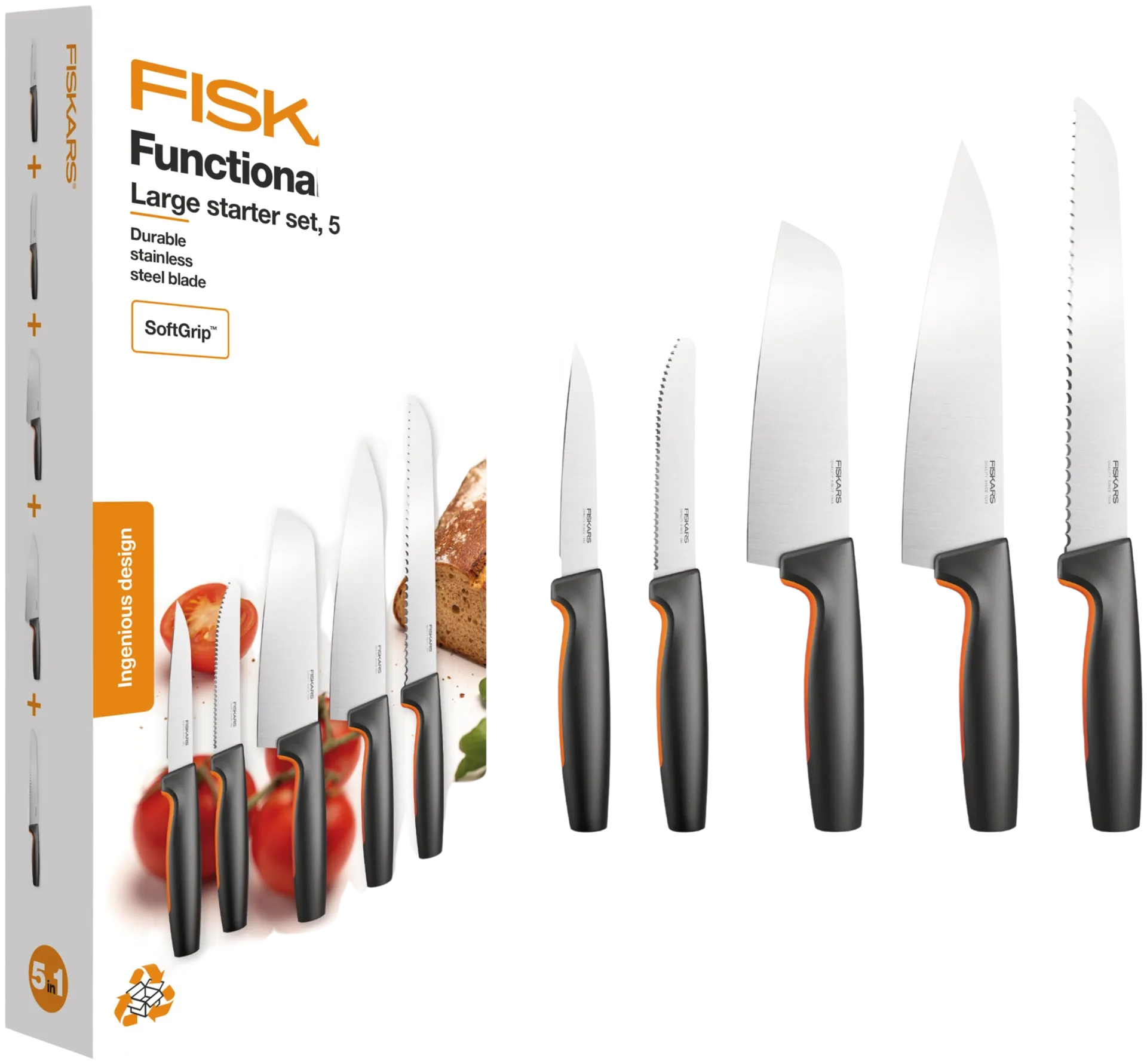 Fiskars FF Veitsisetti sis. 5 osaa - 6