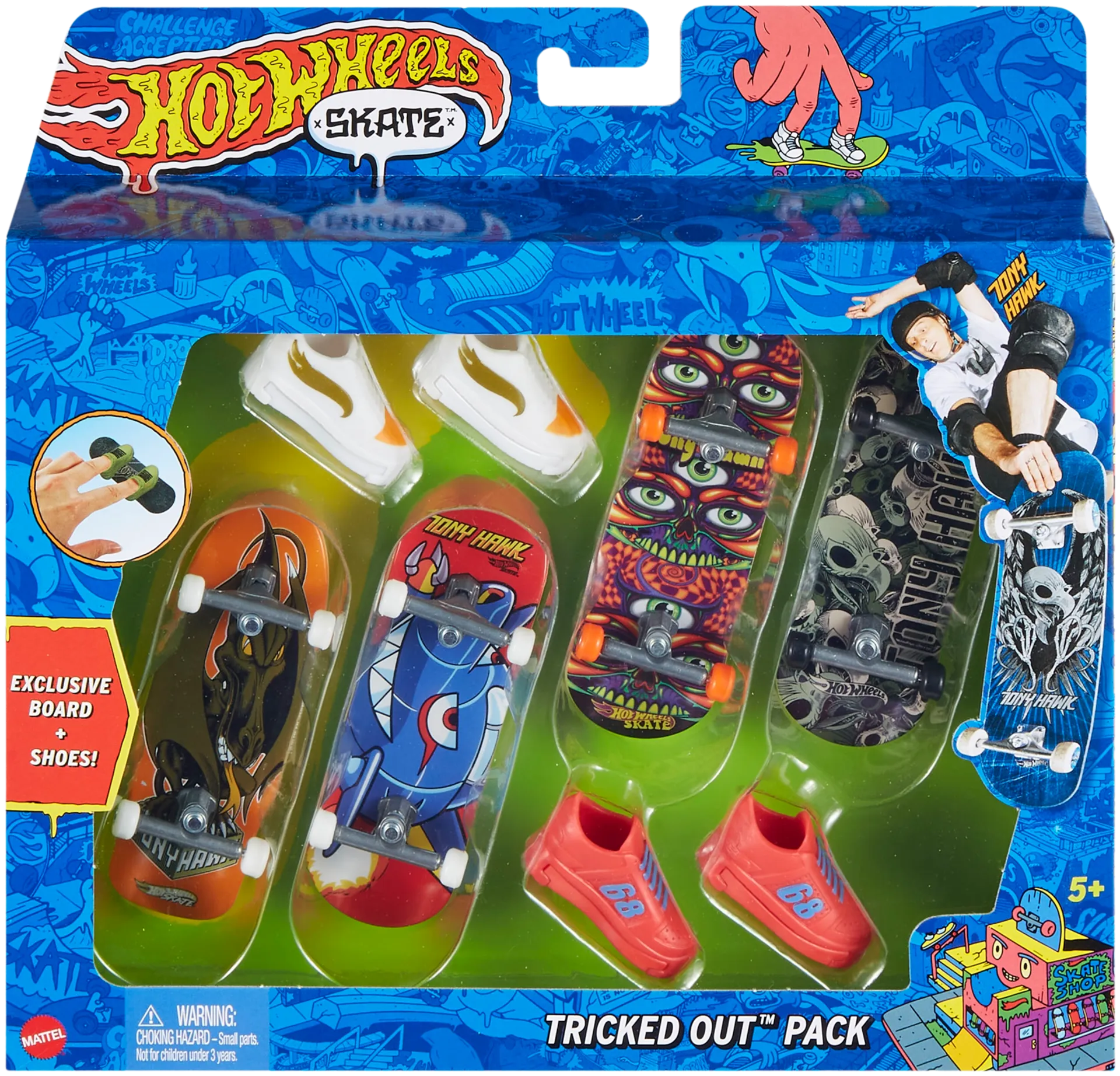 Hot Wheels Skate Fingerboard & Shoe 4 Pack - 1