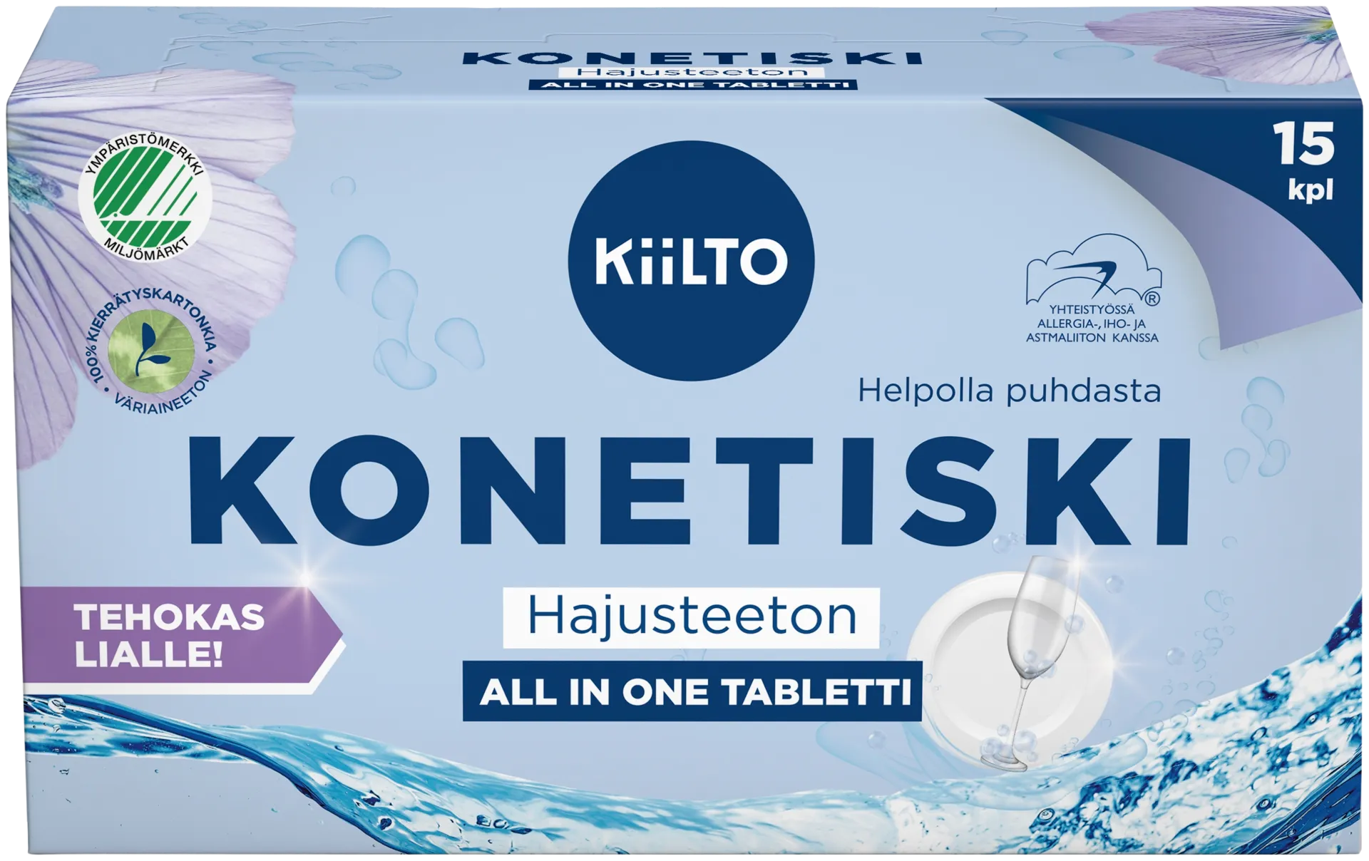 Kiilto All in 1 konetiskitabletti Hajusteeton 15 kpl