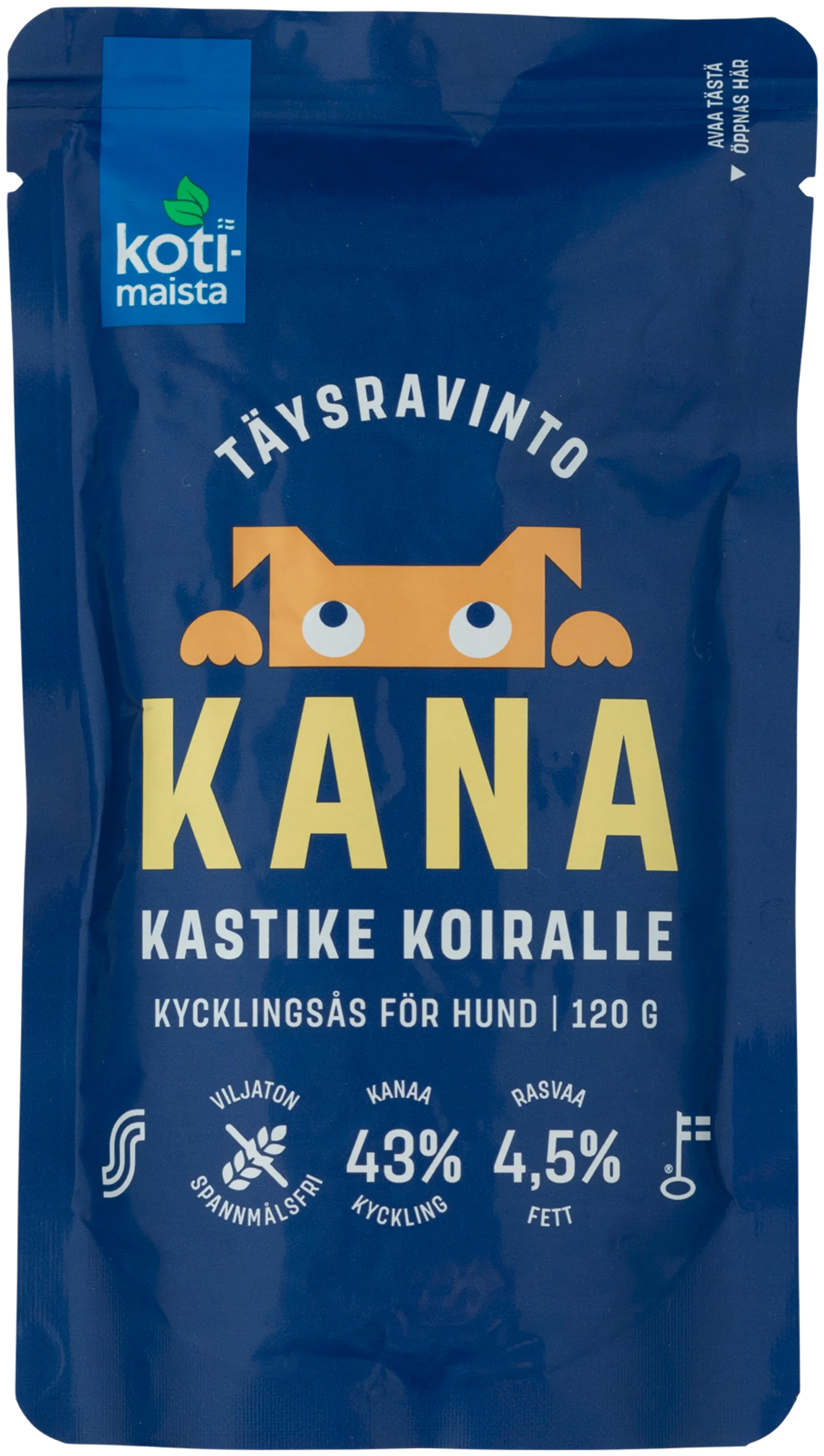 Kotimaista kanakastike koiralle täysravinto 120 g - 1