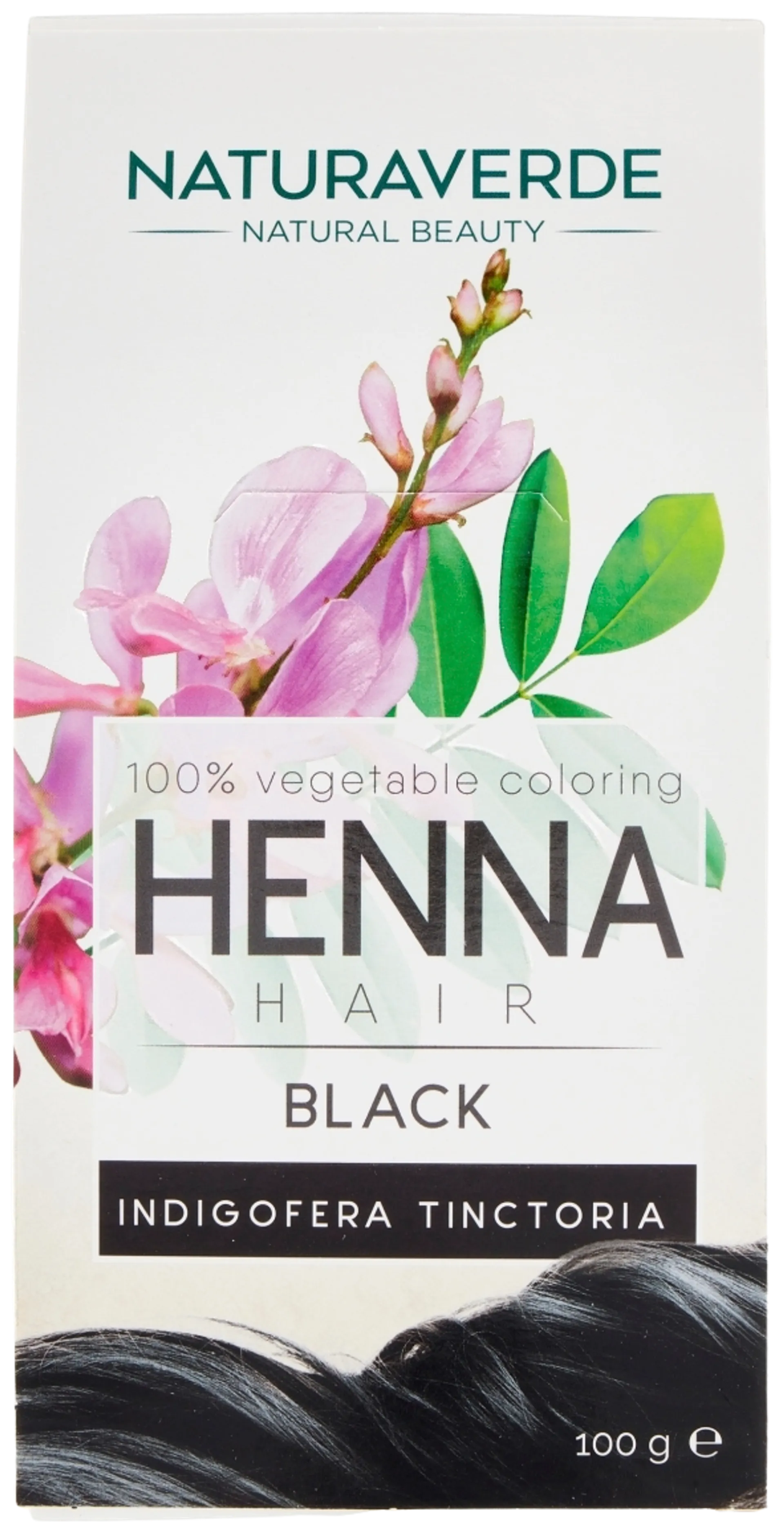 Naturaverde Henna 100% Vegetable Coloring Henna Black hiusväri