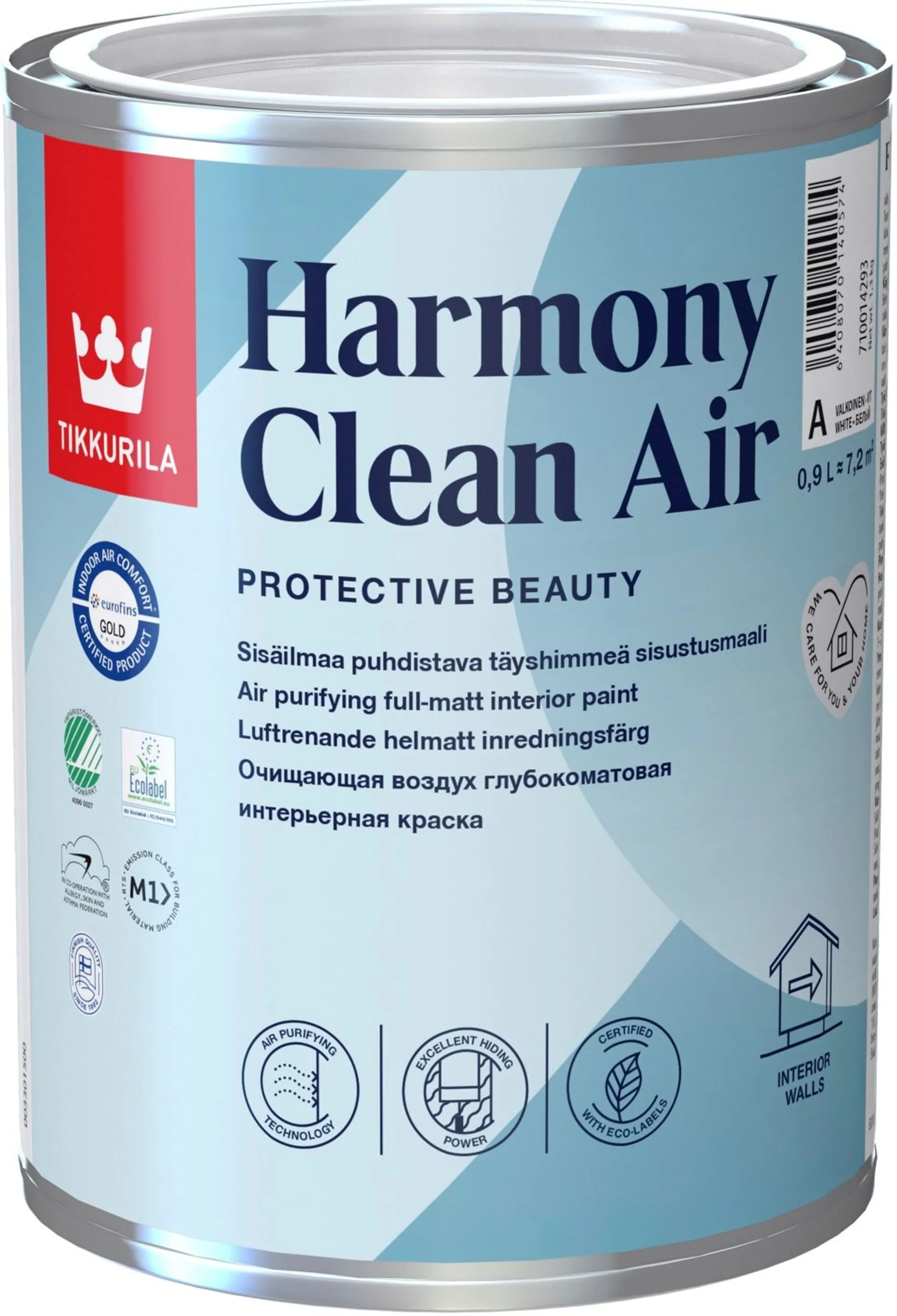 Tikkurila Harmony Clean Air sisustusmaali 0,9l C vain sävytykseen täyshimmeä