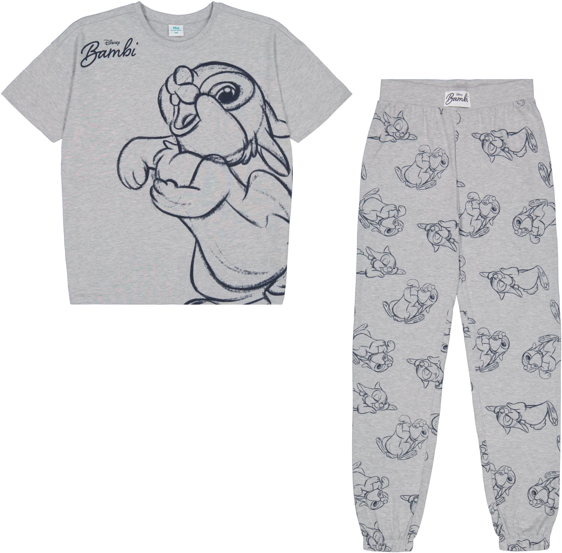 Disney Bambi lasten pyjama BI60079 - Grey melange - 1